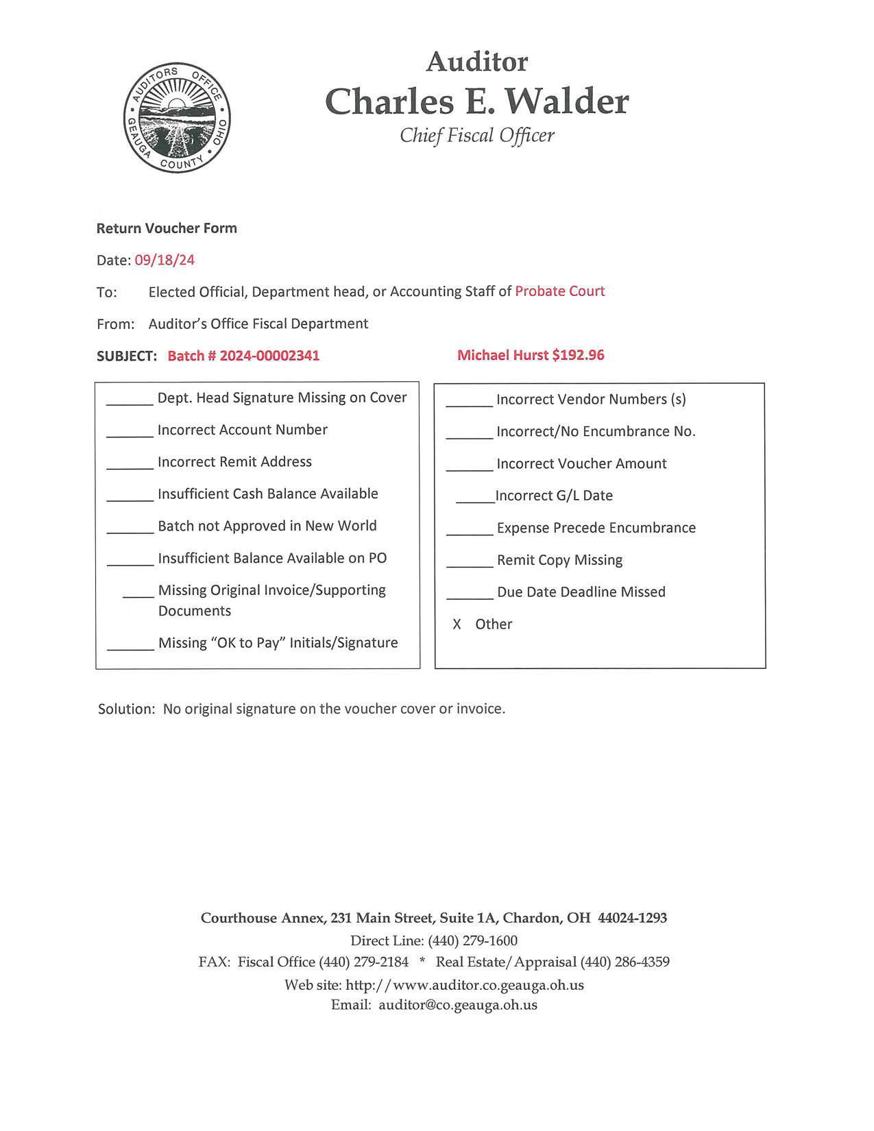 Return Voucher Form