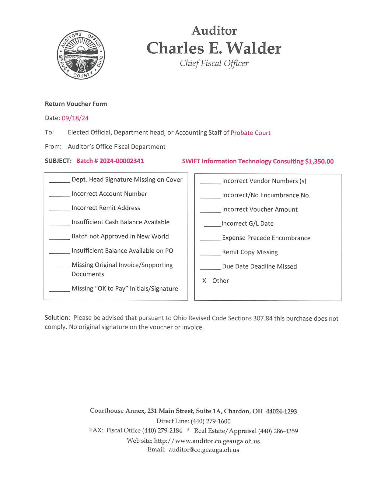 Return Voucher Form
