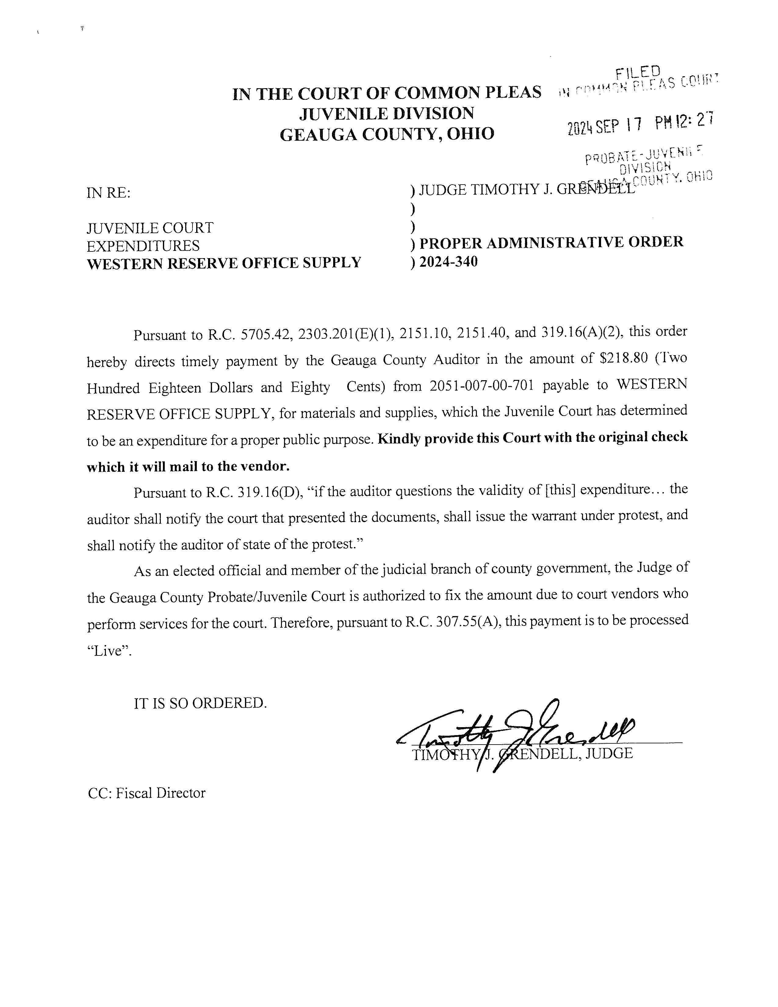 Juvenile Court Expenditures