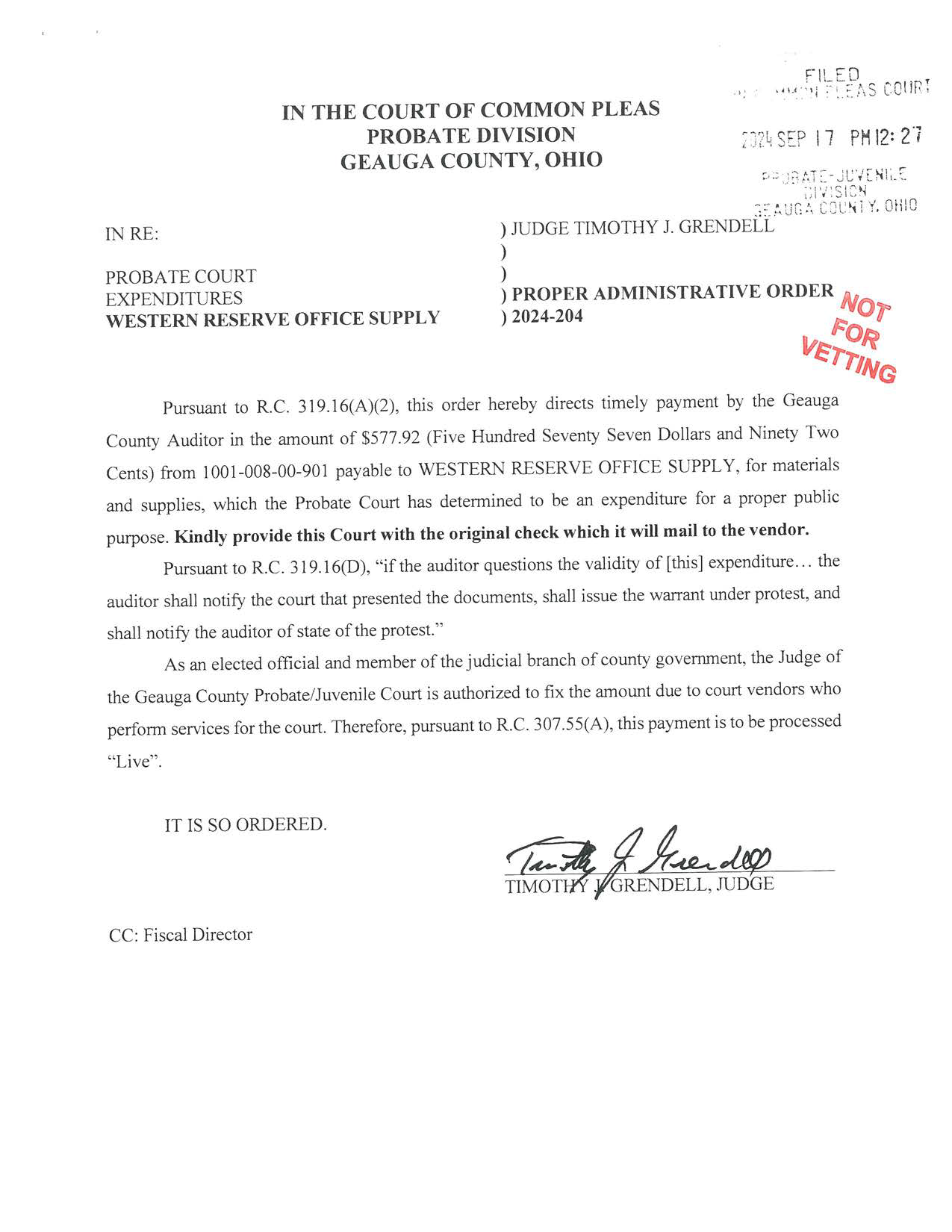 Probate Court Expenditures