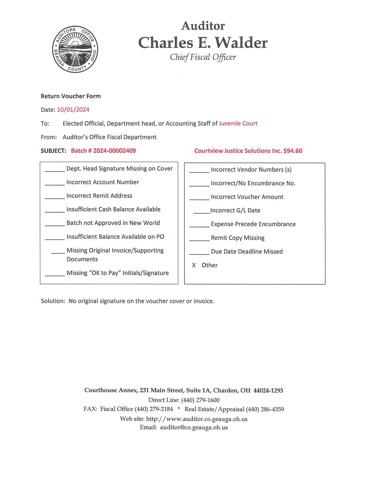 Return Voucher Form