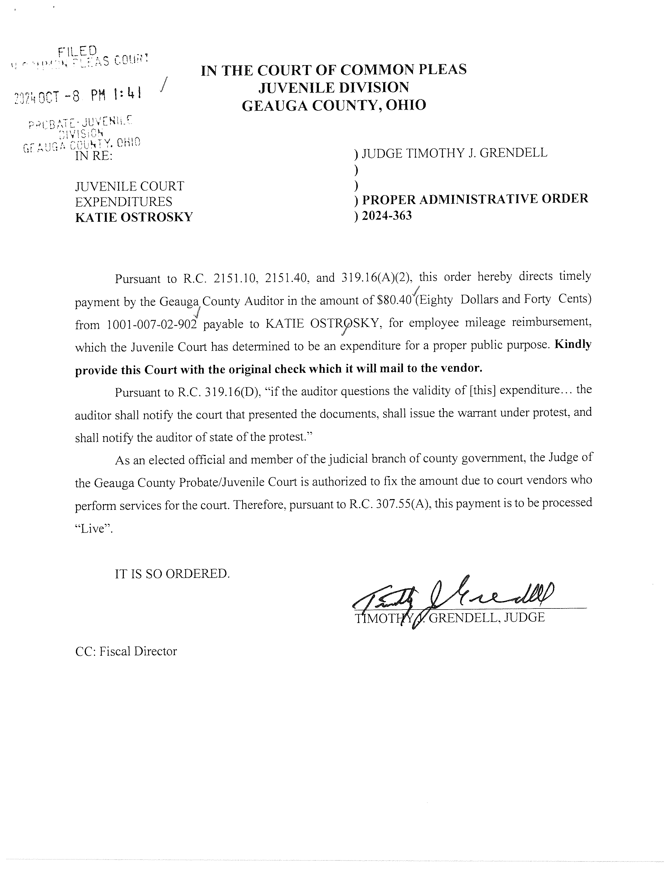 Proper Administrative Order