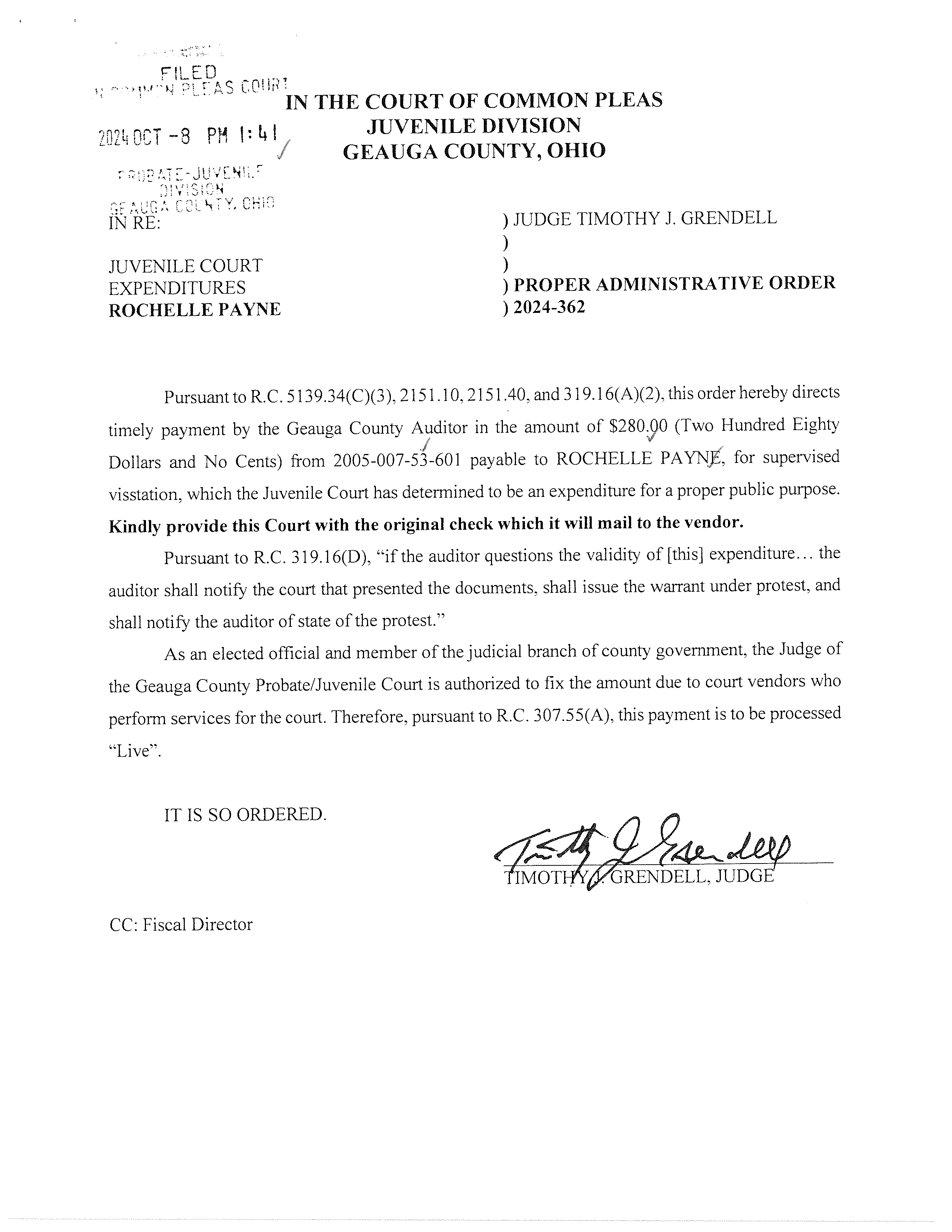 Proper Administrative Order