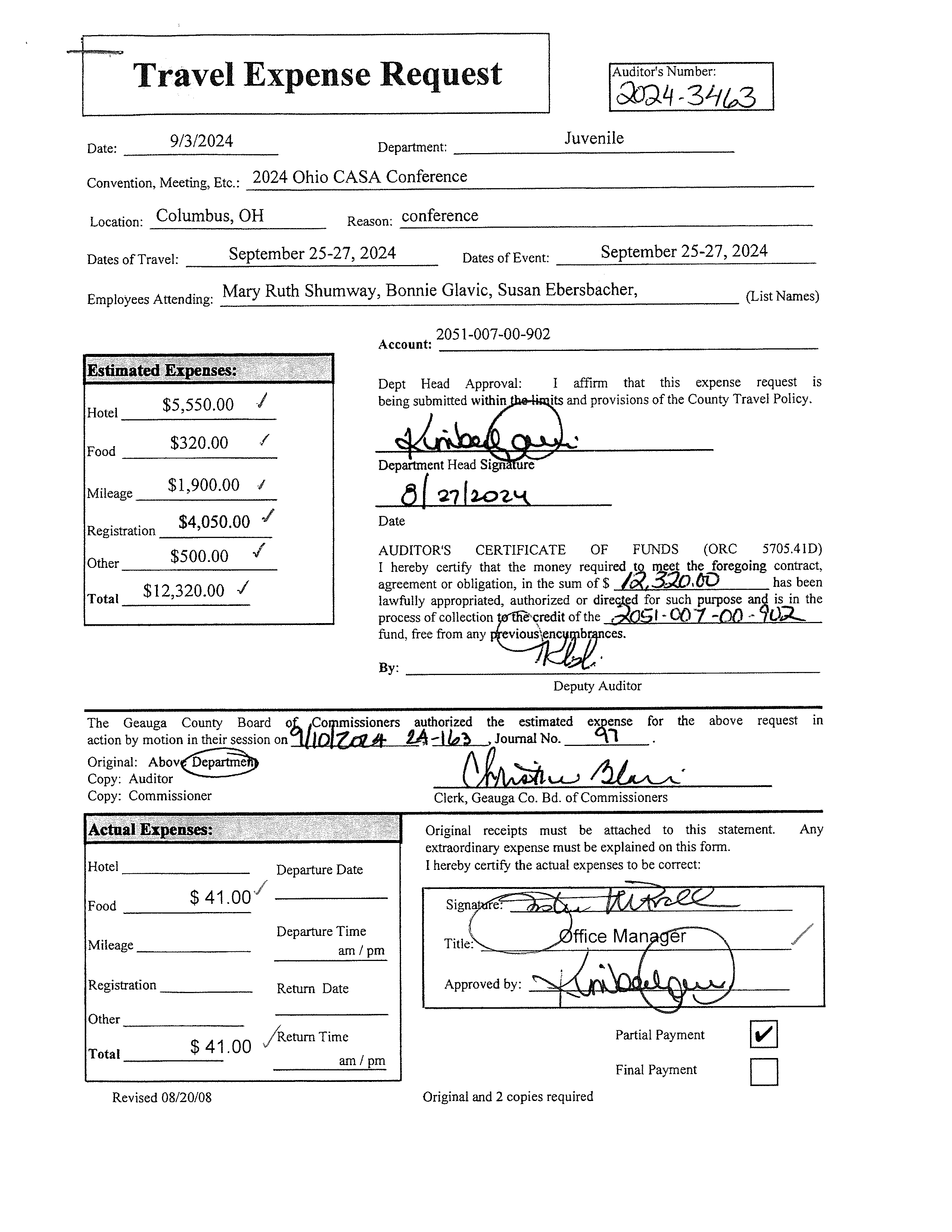 Travel Expense Request