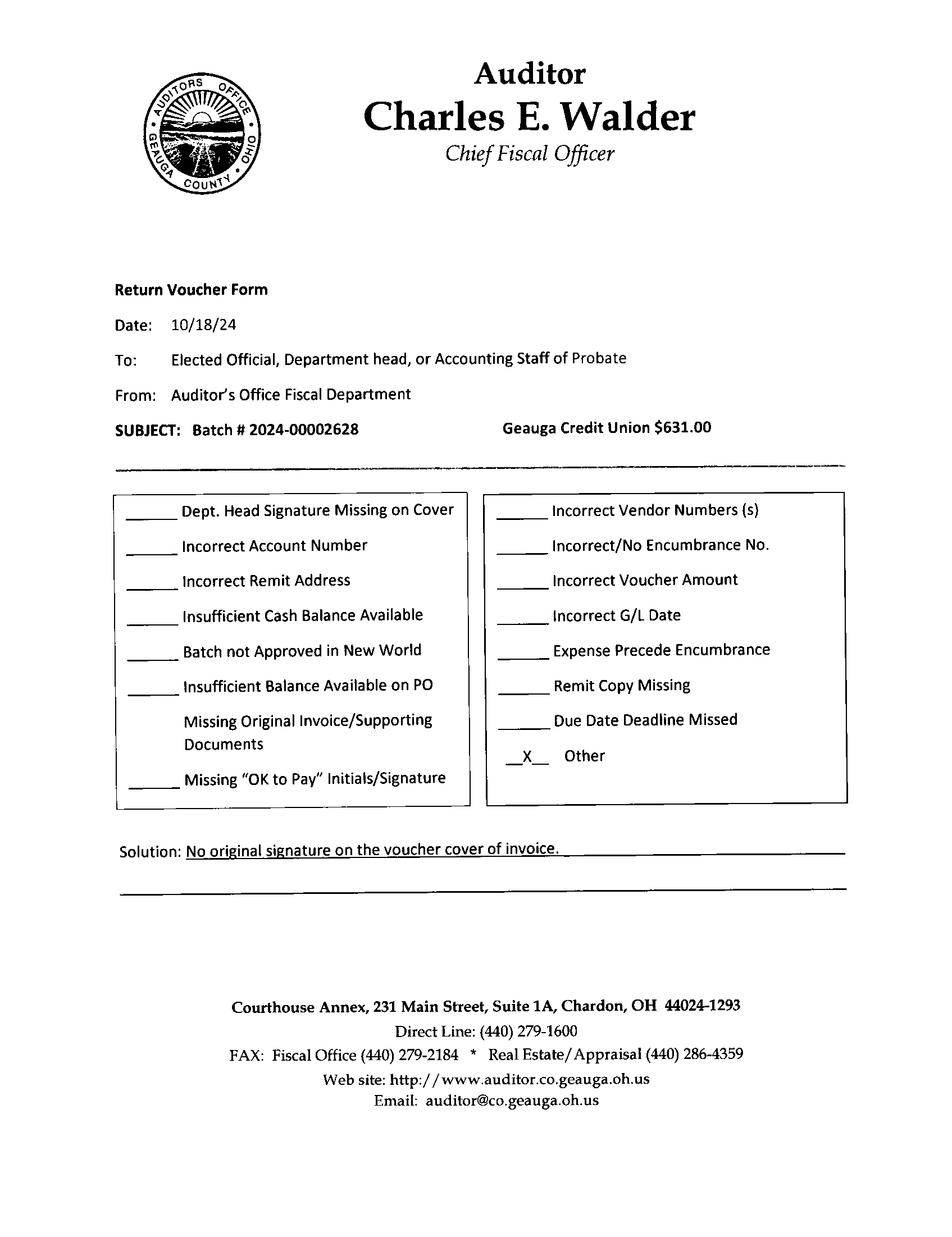 Return Voucher Form
