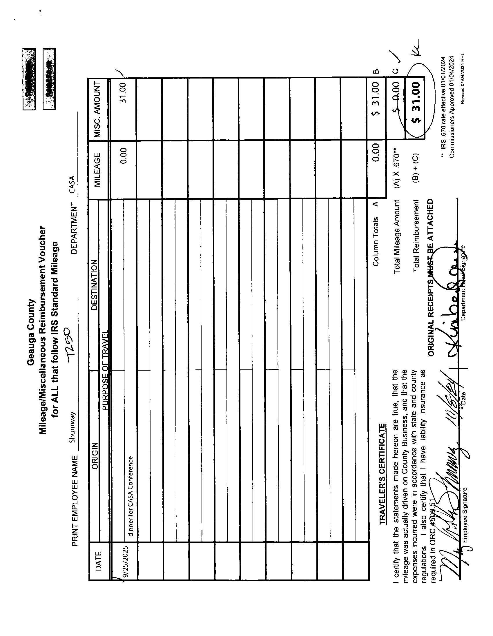 Travel Expense Request
