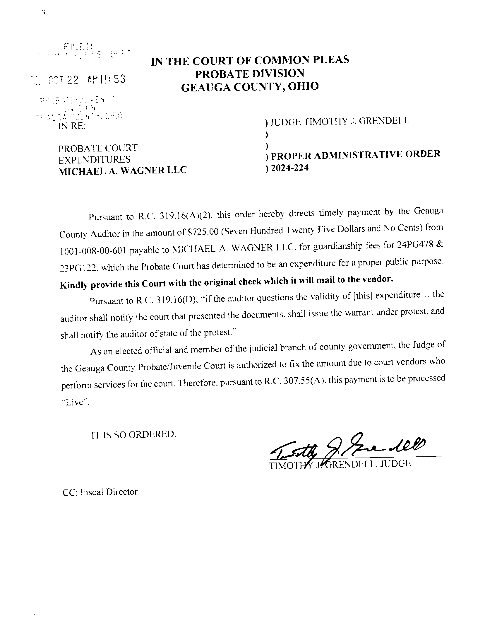 Proper Administrative Order