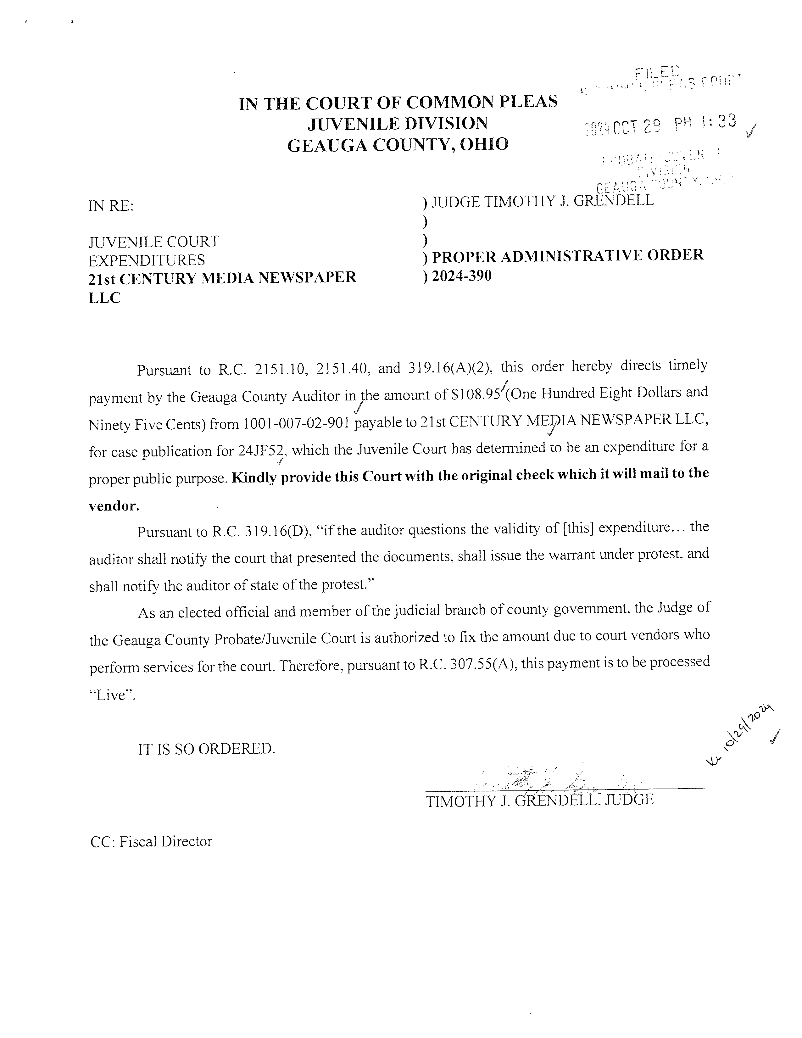 Proper Administrative Order