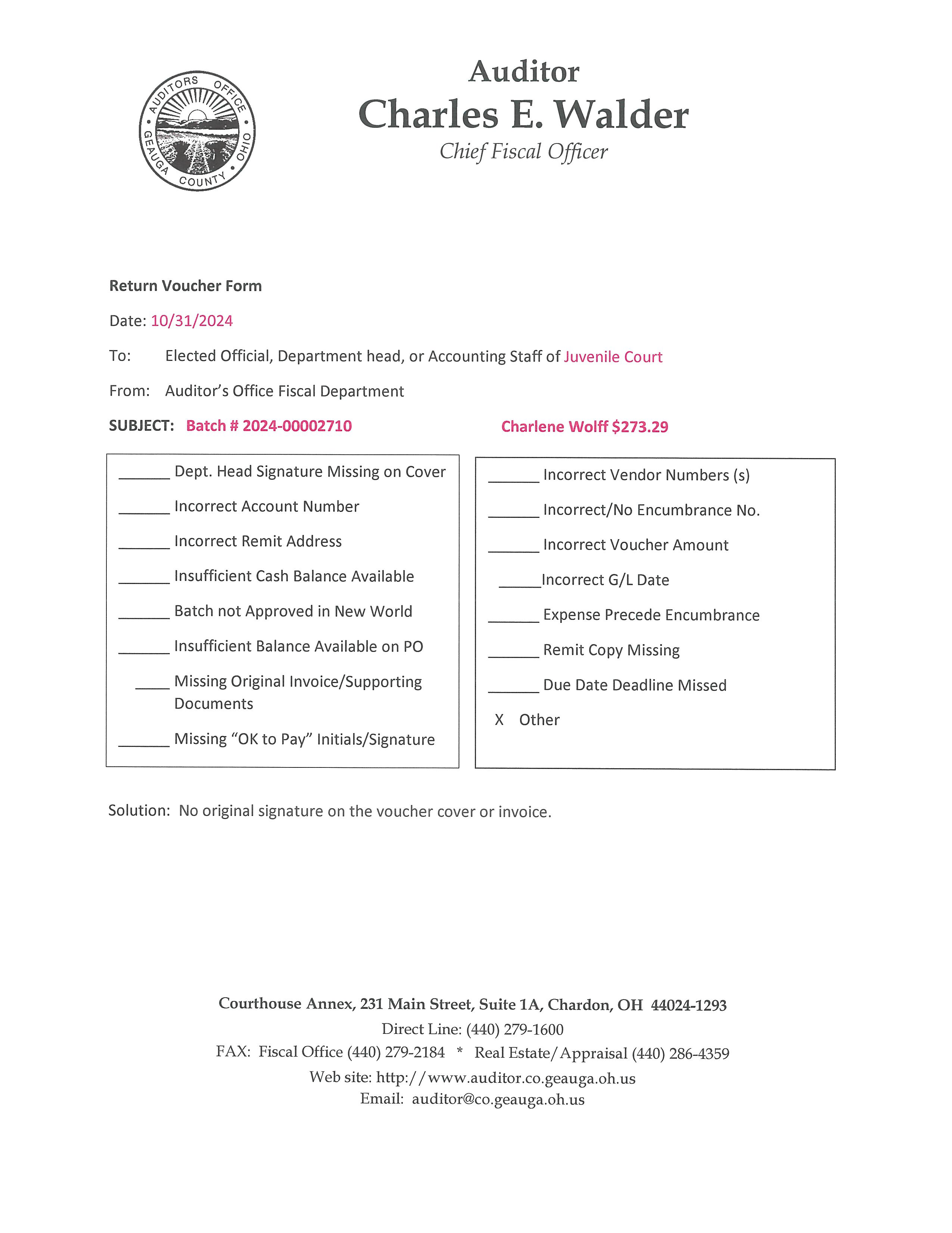 Return Voucher Form