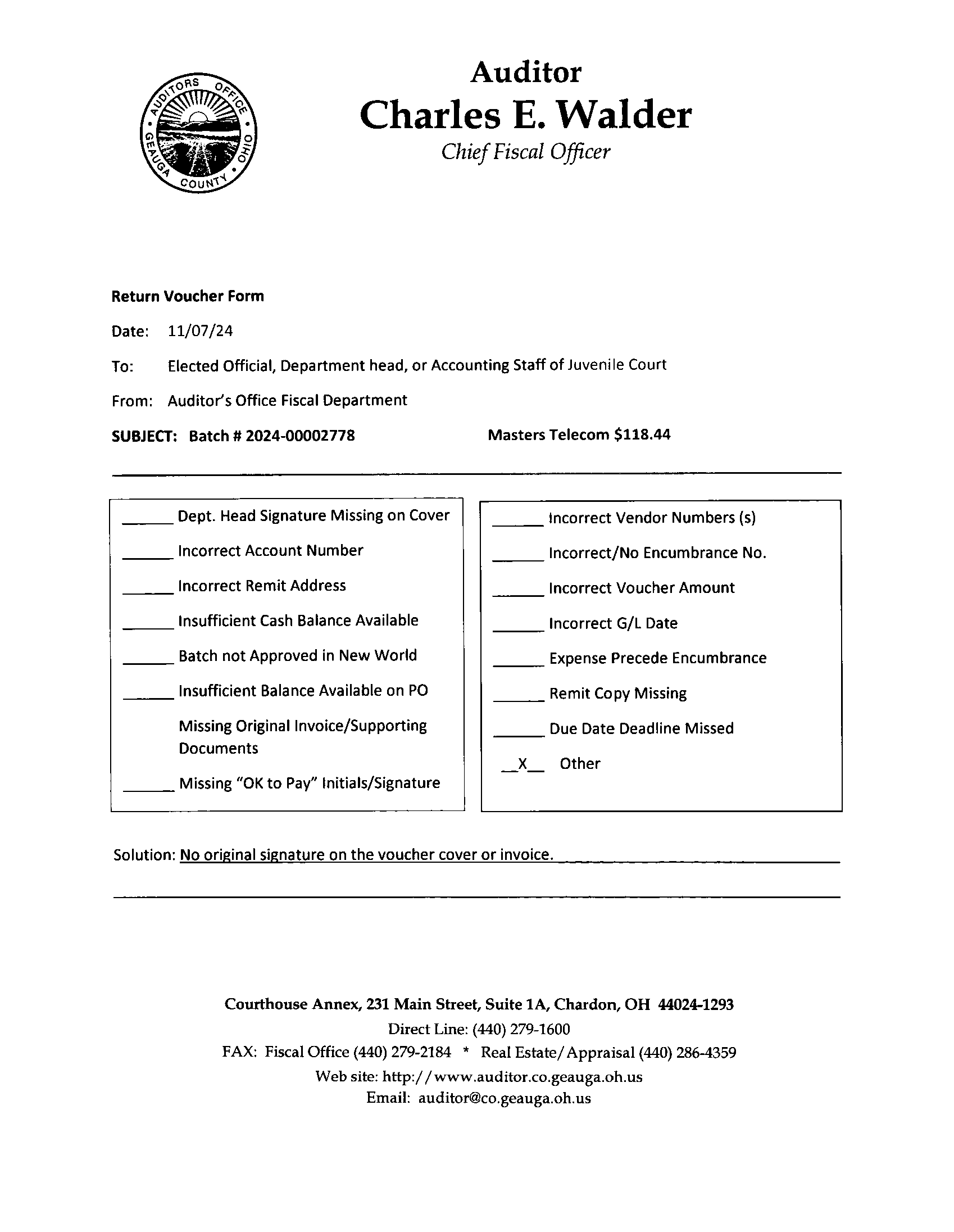 Return Voucher Form