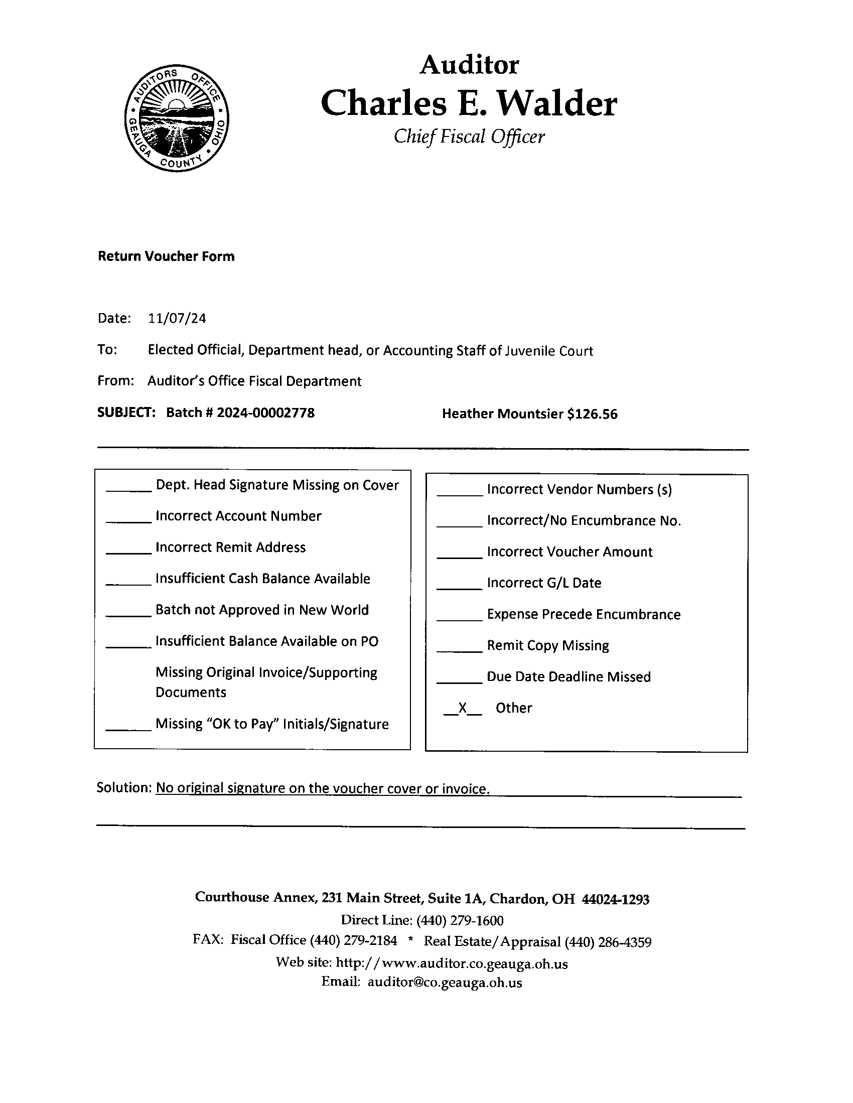 Return Voucher Form