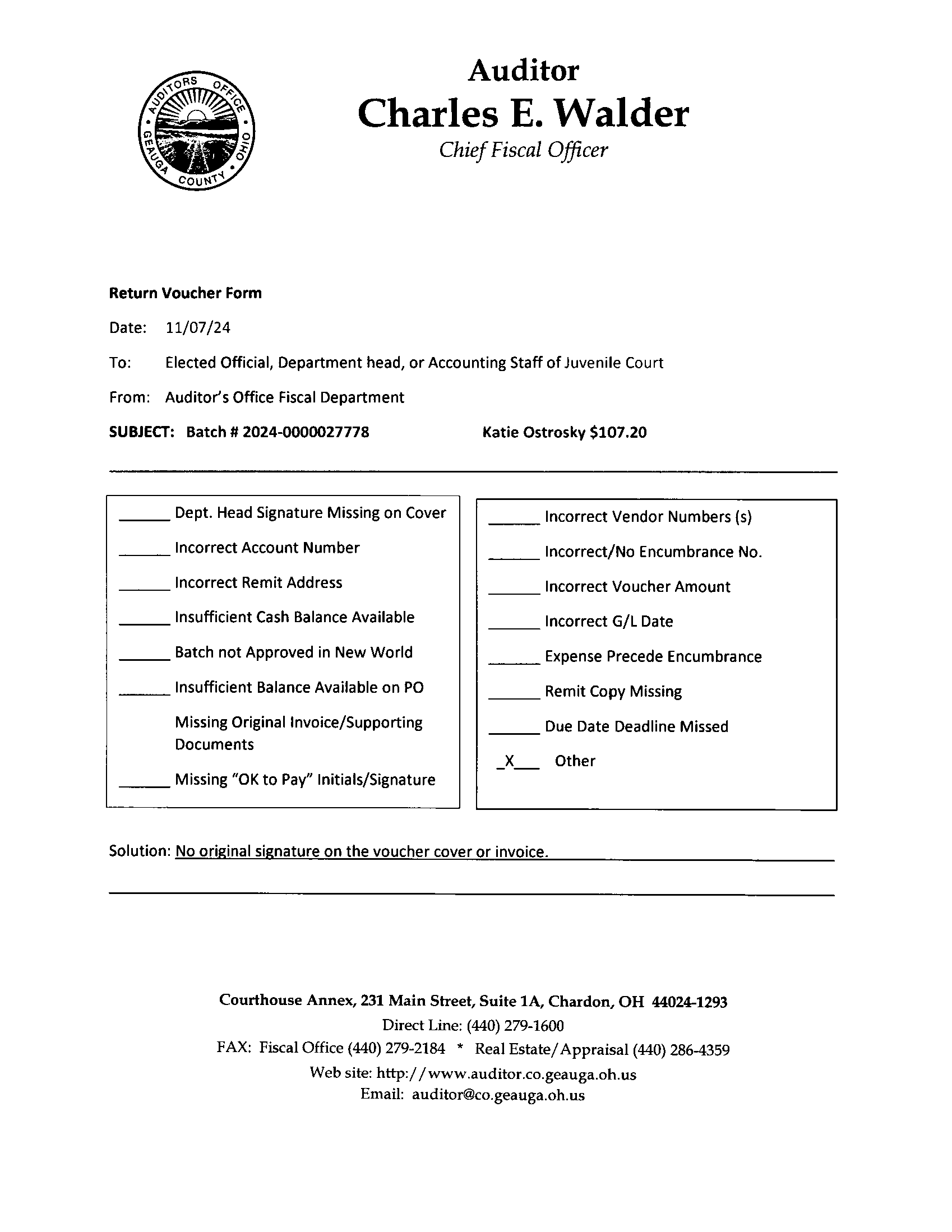 Return Voucher Form