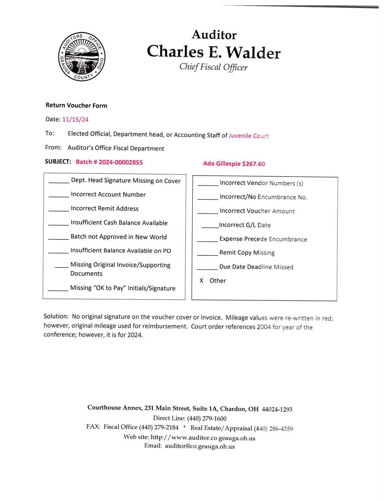 Return Voucher Form