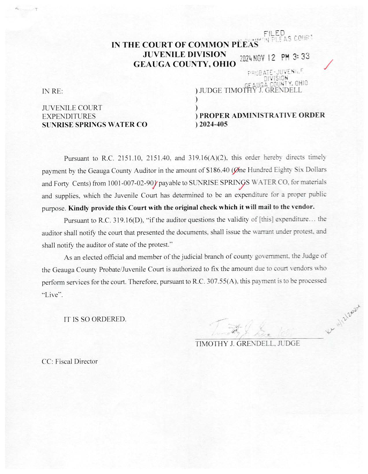 Proper Administrative Order