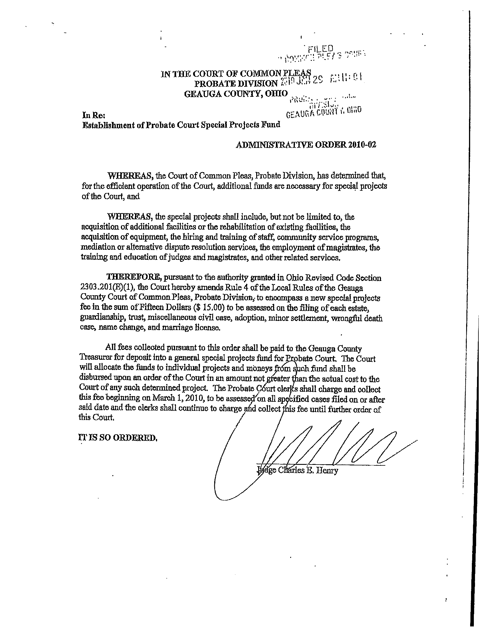 Proper Administrative Order