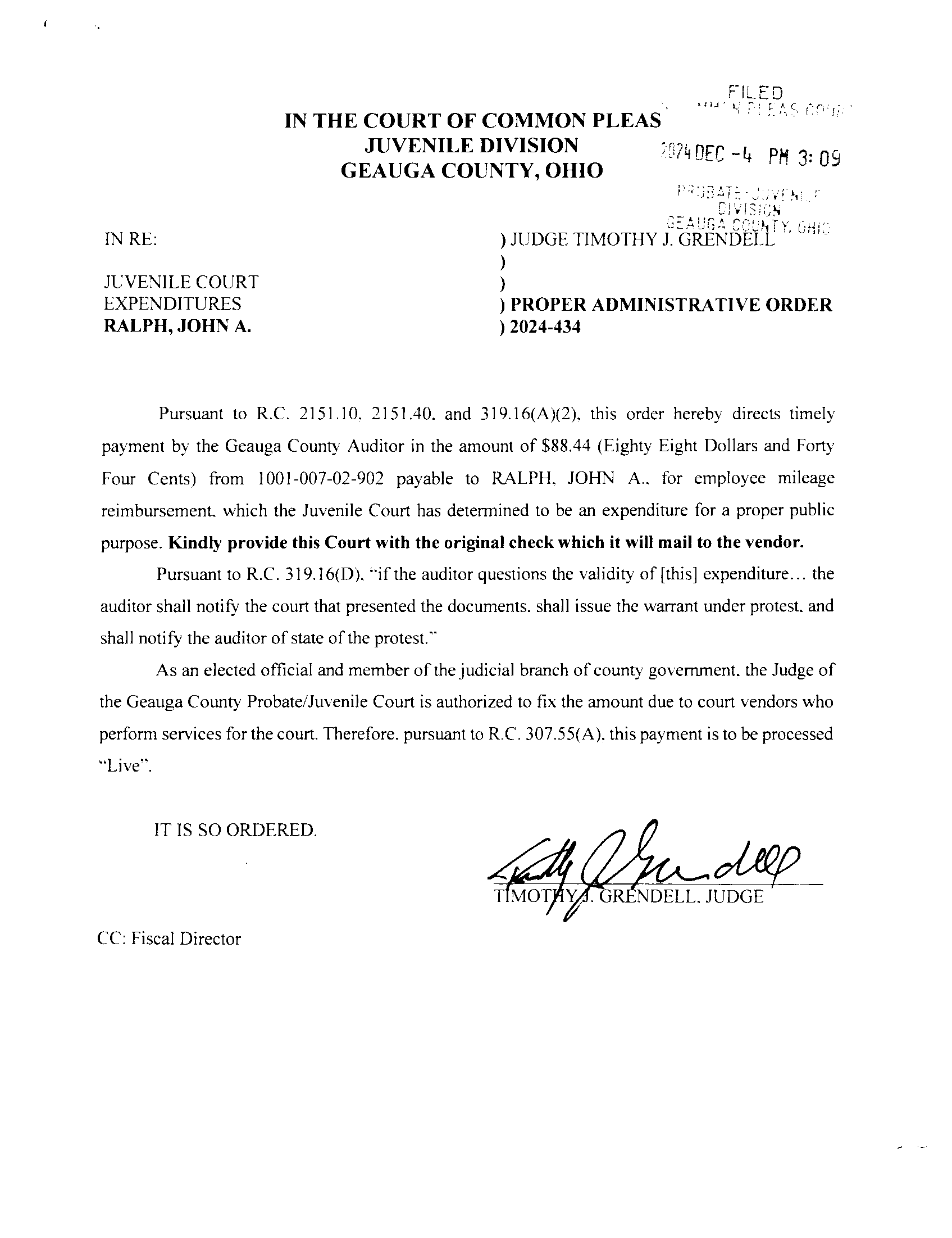 Proper Administrative Order