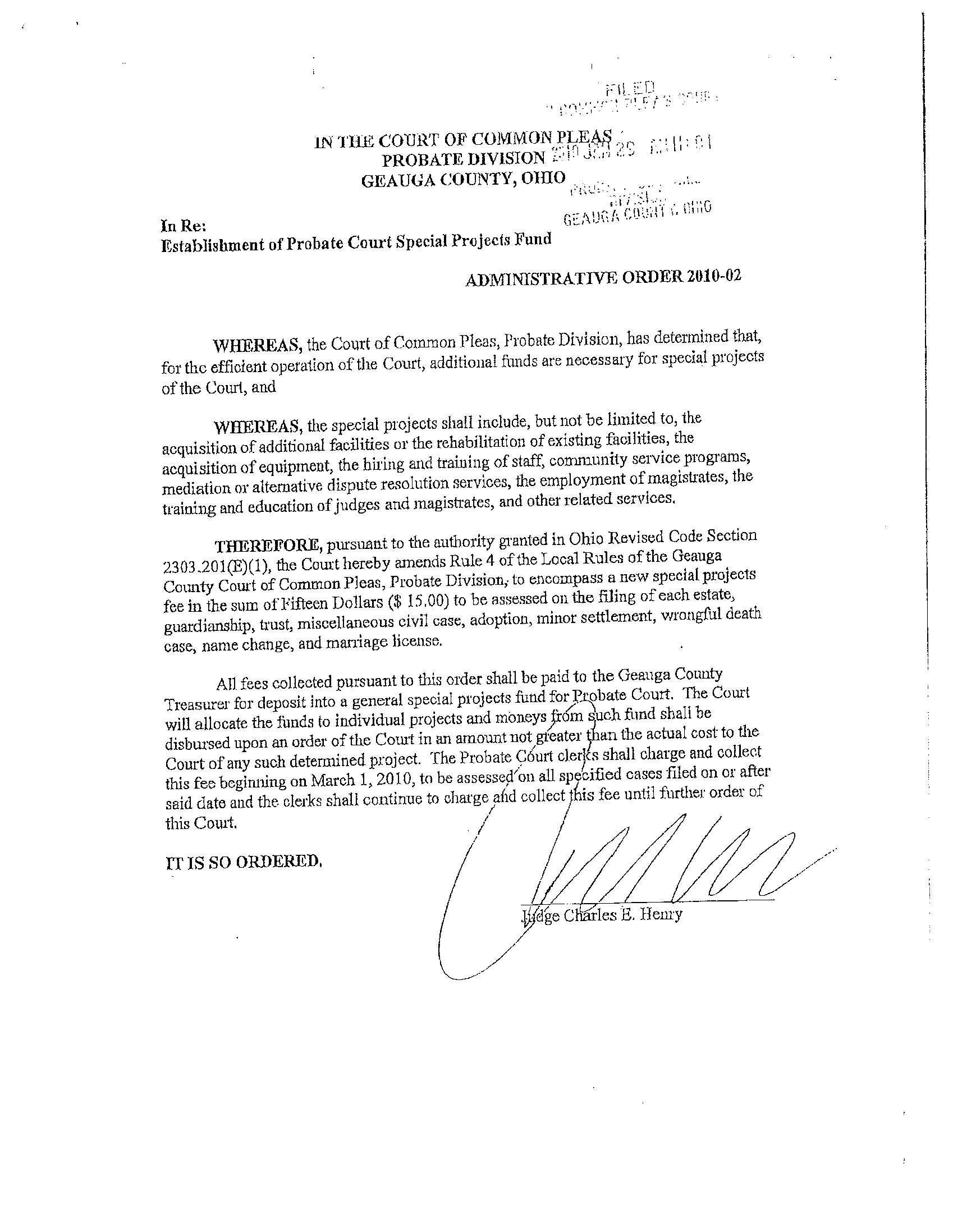 Proper Administrative Order