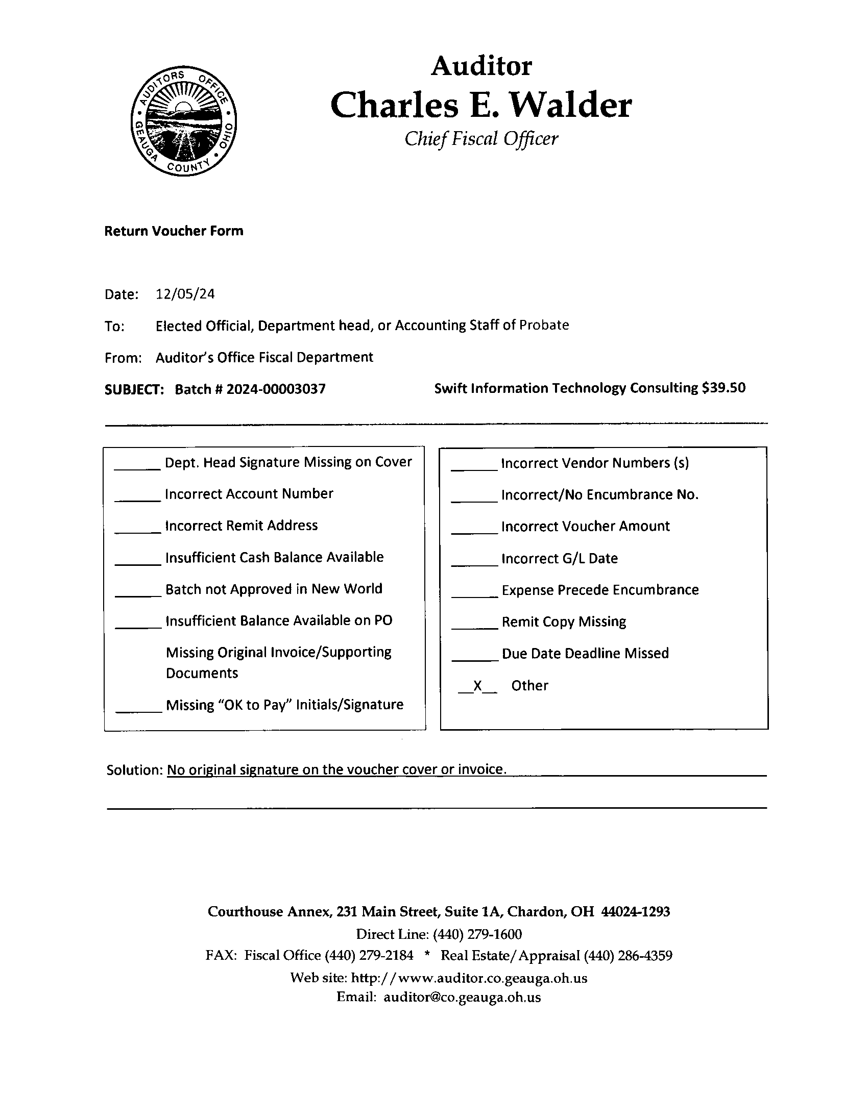 Return Voucher Form