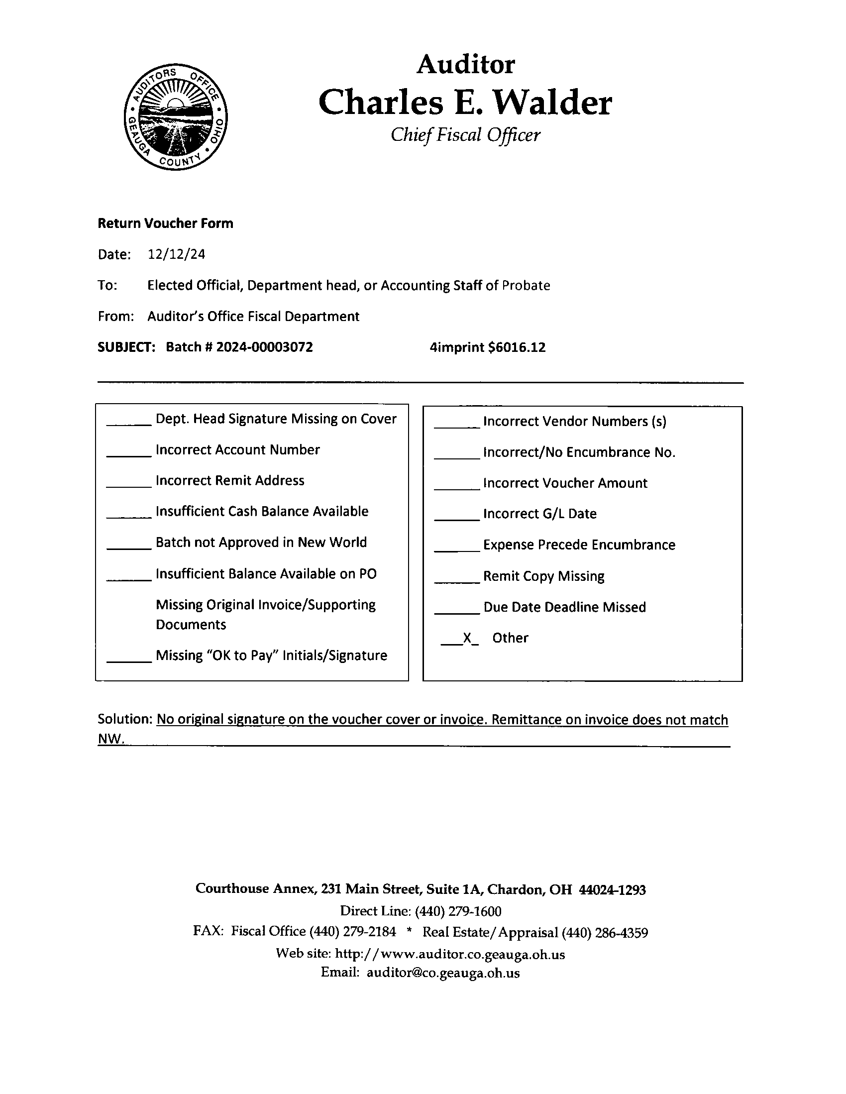 Return Voucher Form