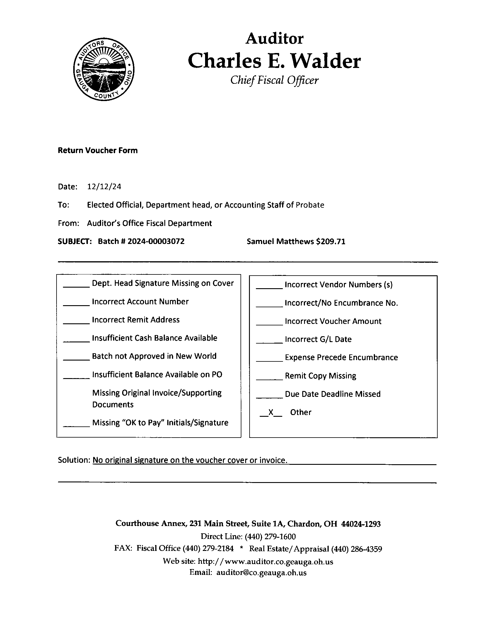 Return Voucher Form