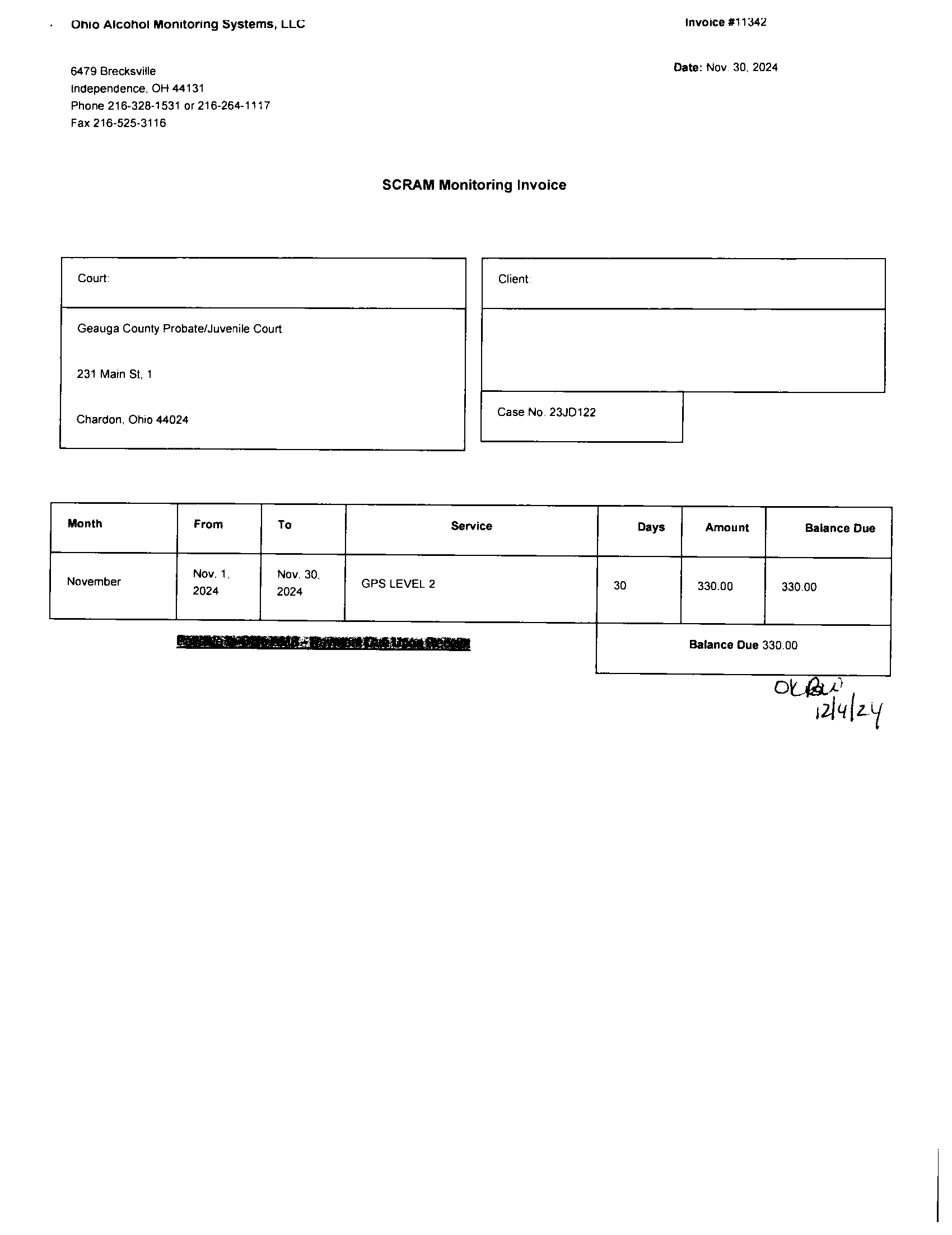 Invoice #11342