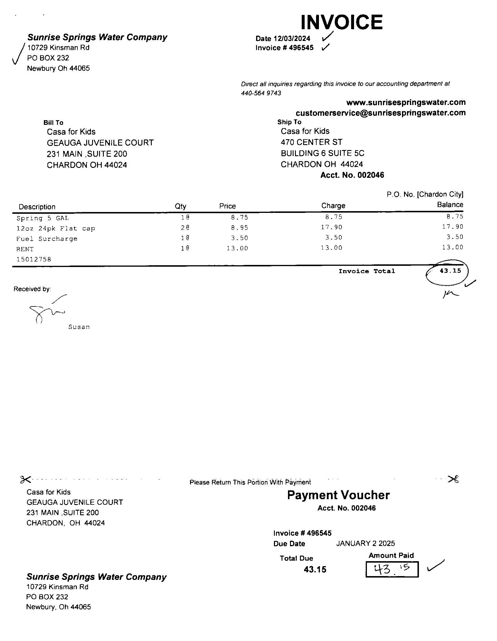 Invoice # 496545