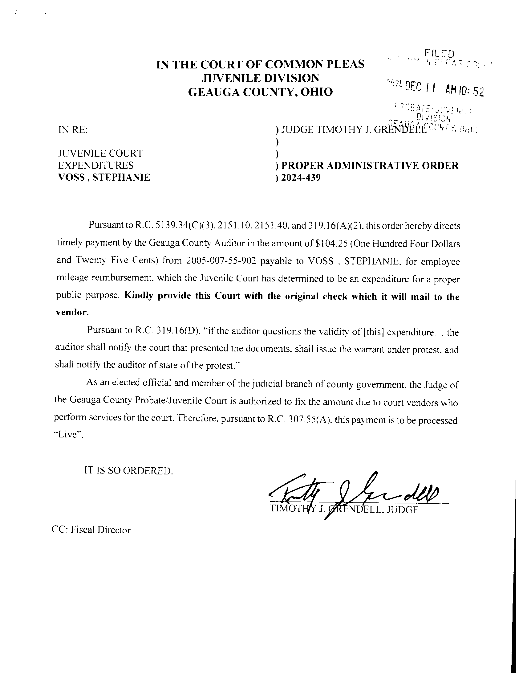 Proper Administrative Order