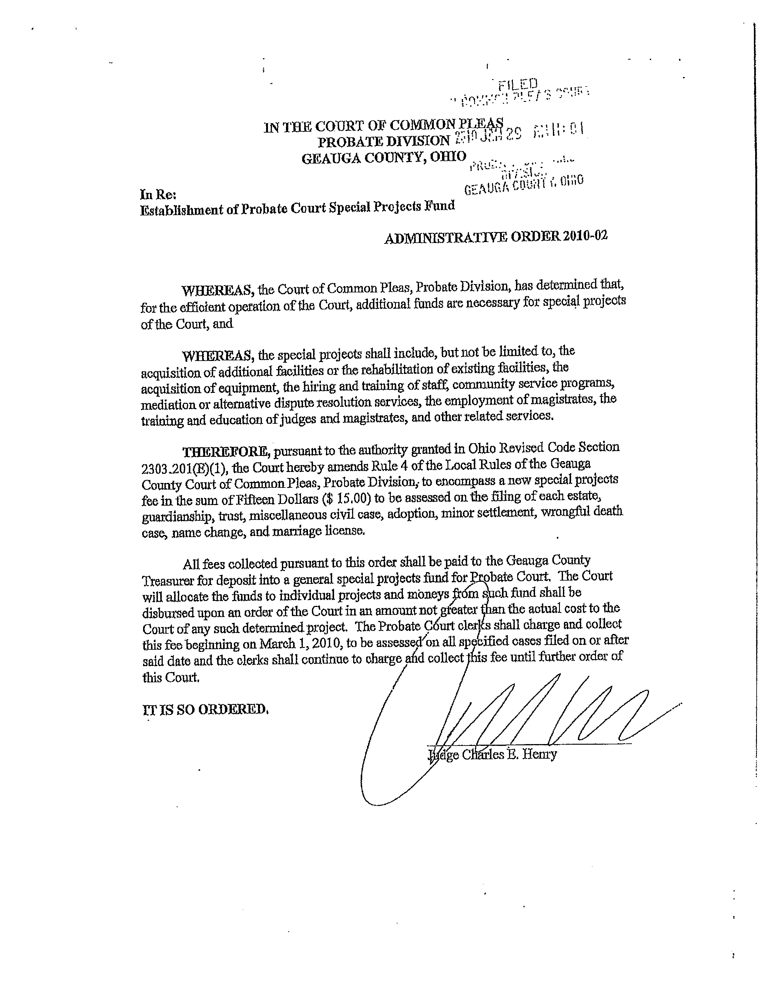 Administrative Order 2010-02