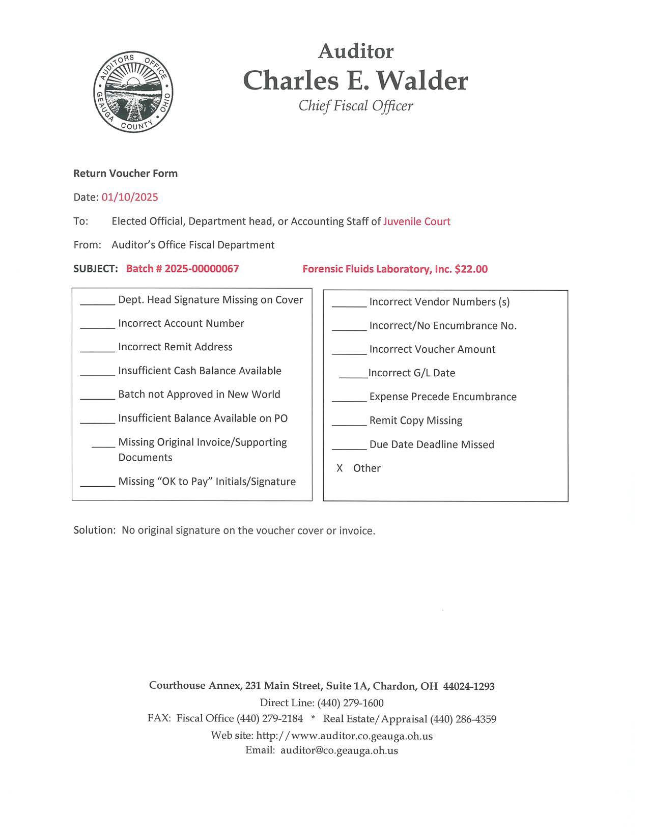 Return Voucher Form