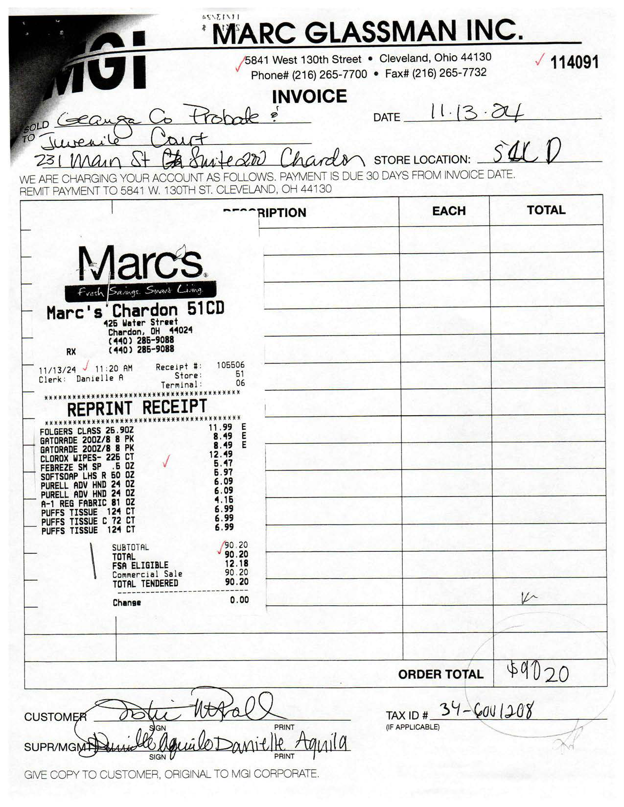 Invoice and Receipt