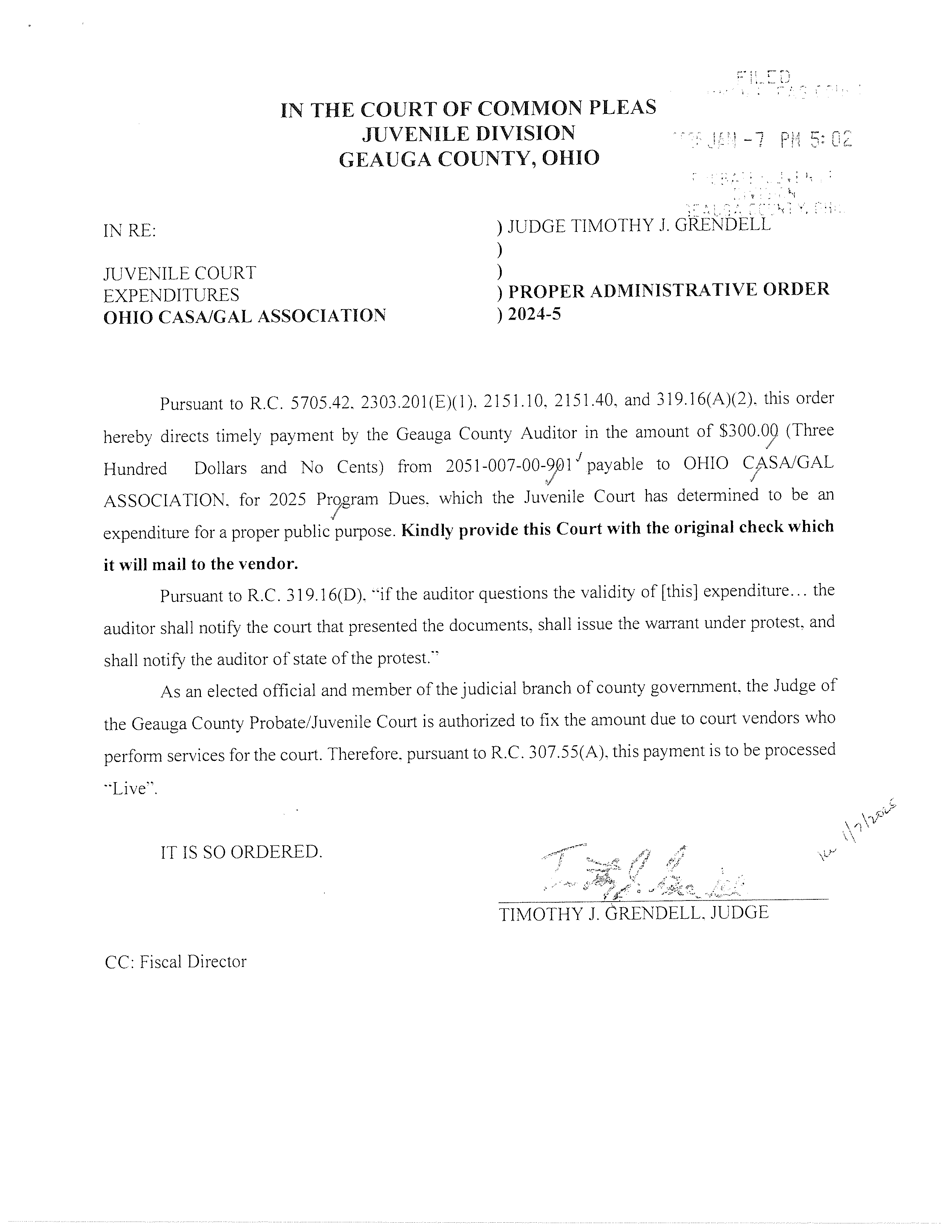 Proper Administrative Order