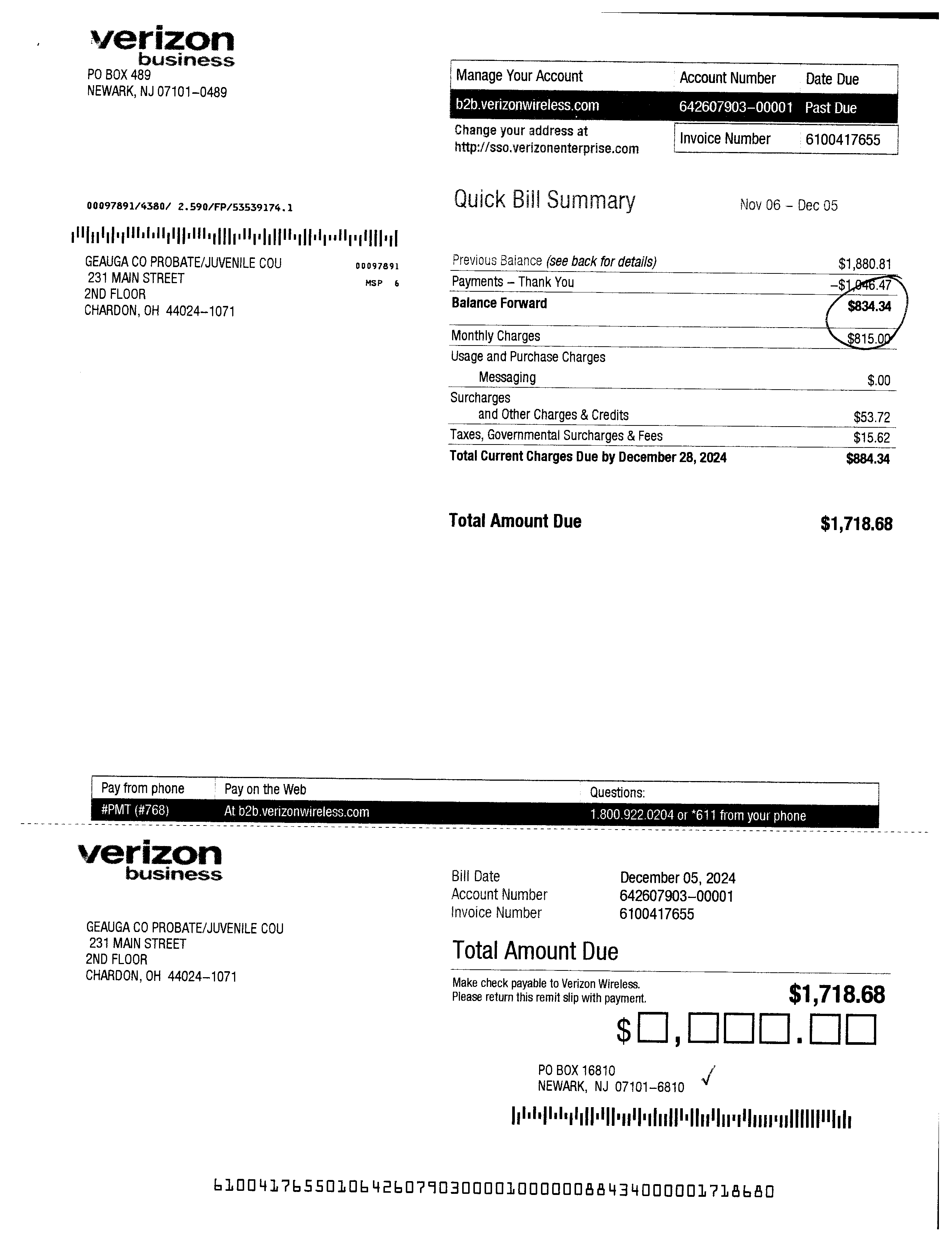 Invoice Page 1