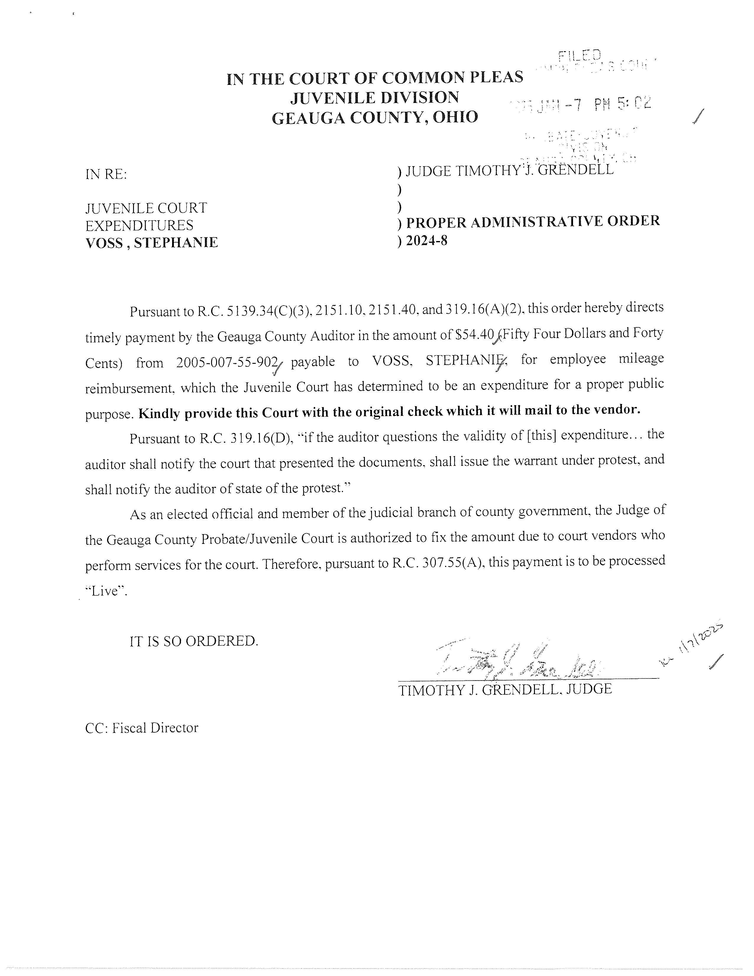 Proper Administrative Order