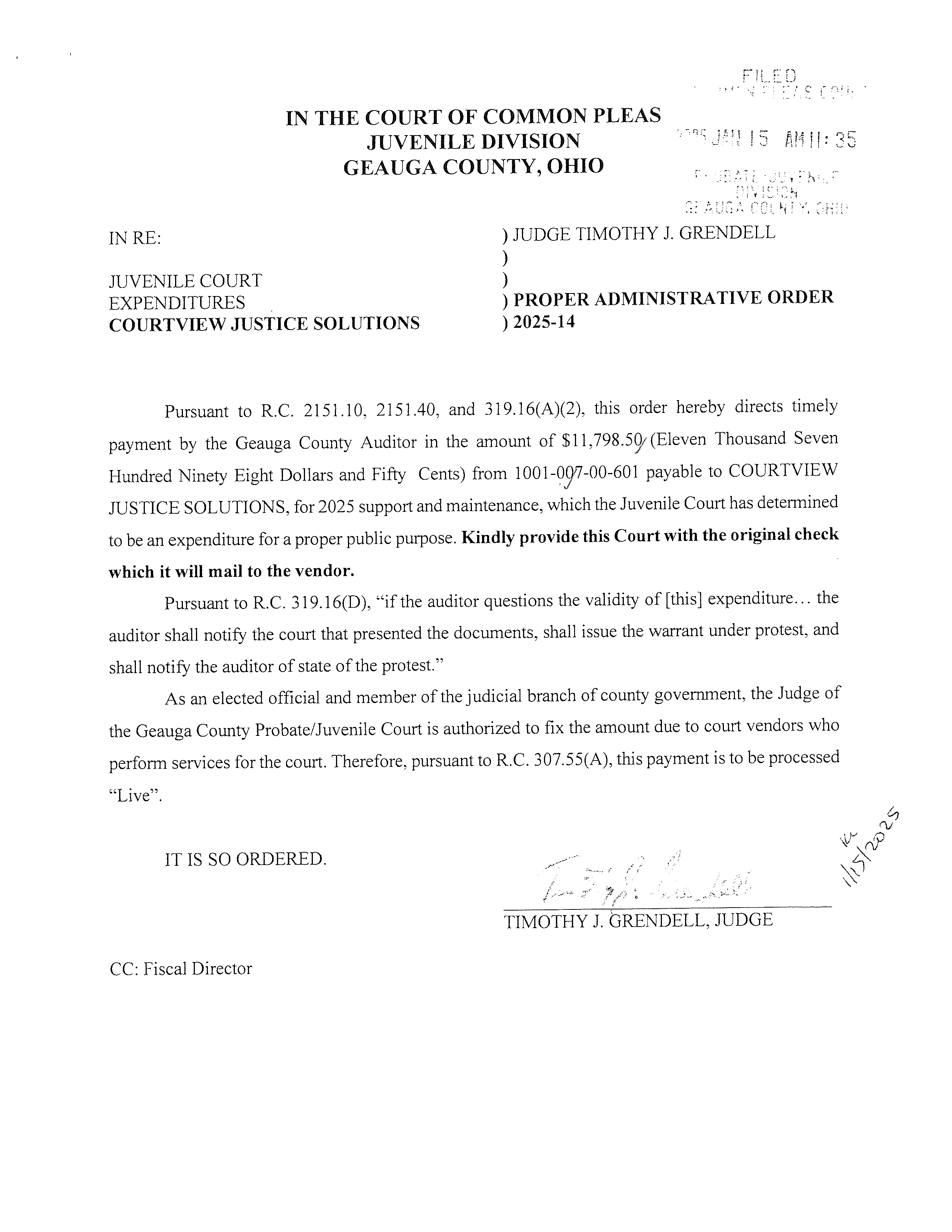 Proper Administrative Order