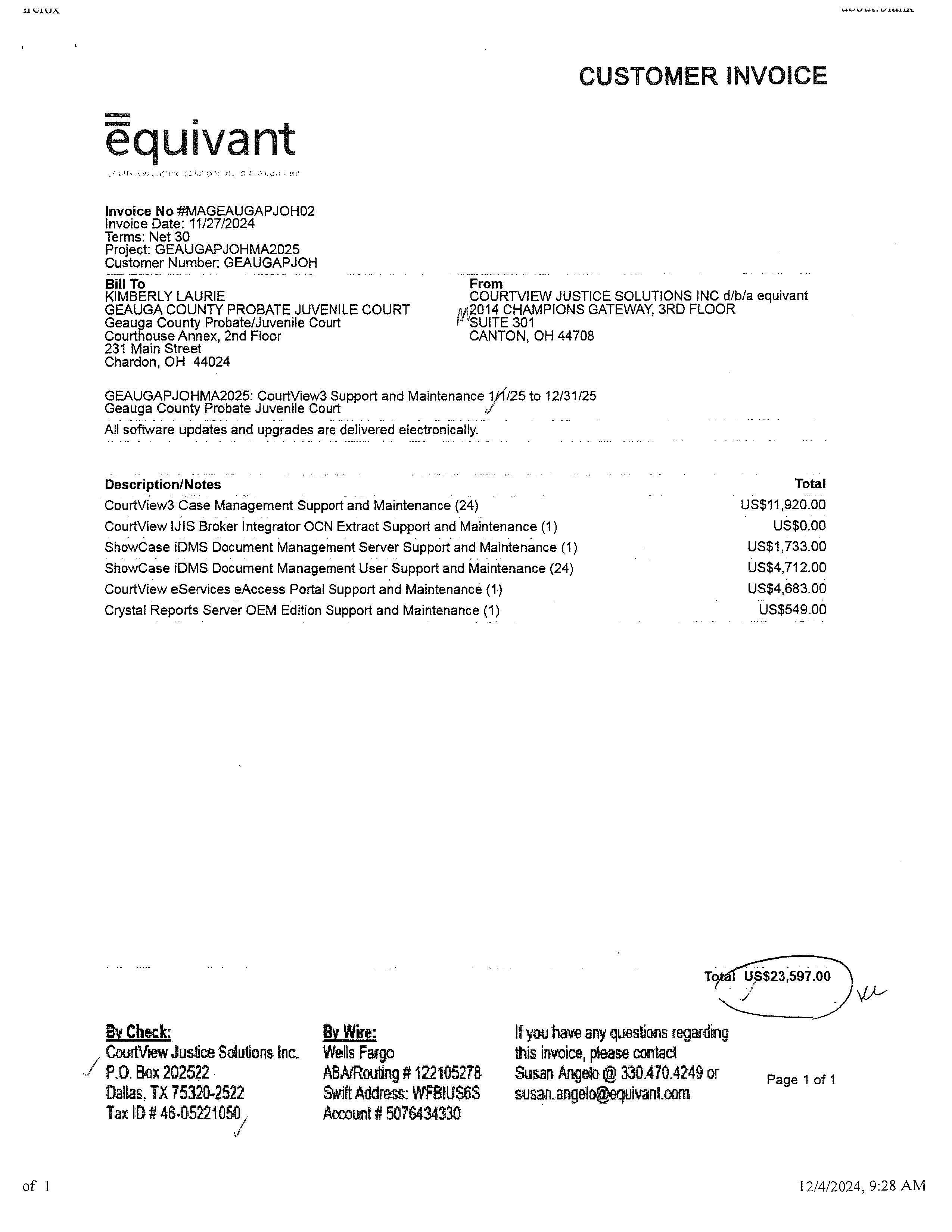 Customer Invoice