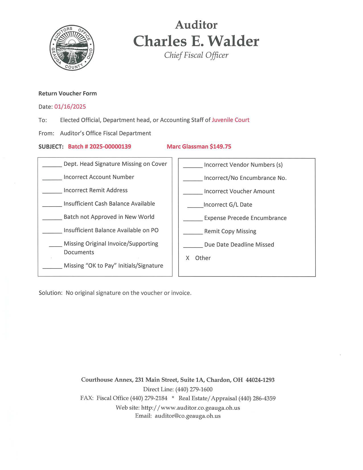 Return Voucher Form