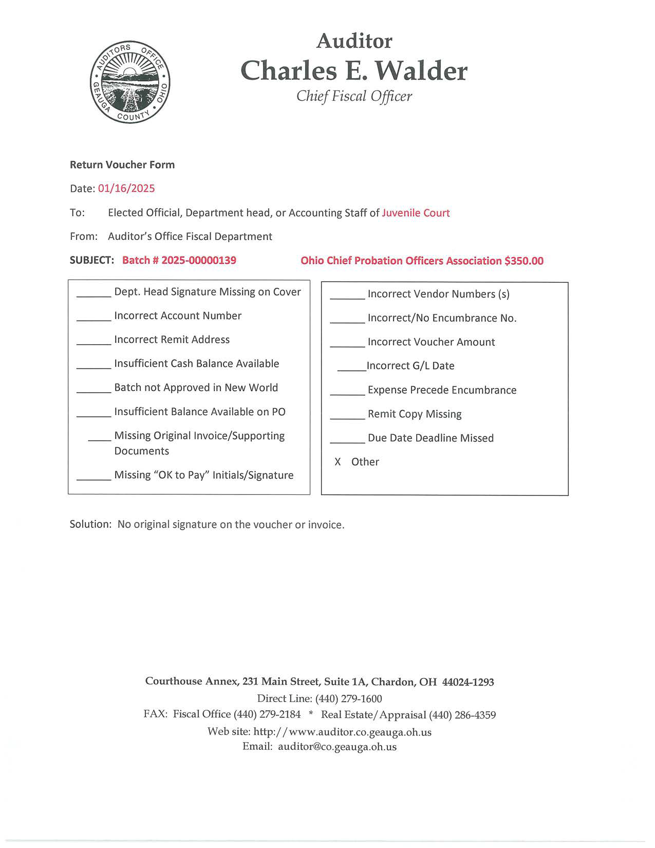 Return Voucher Form
