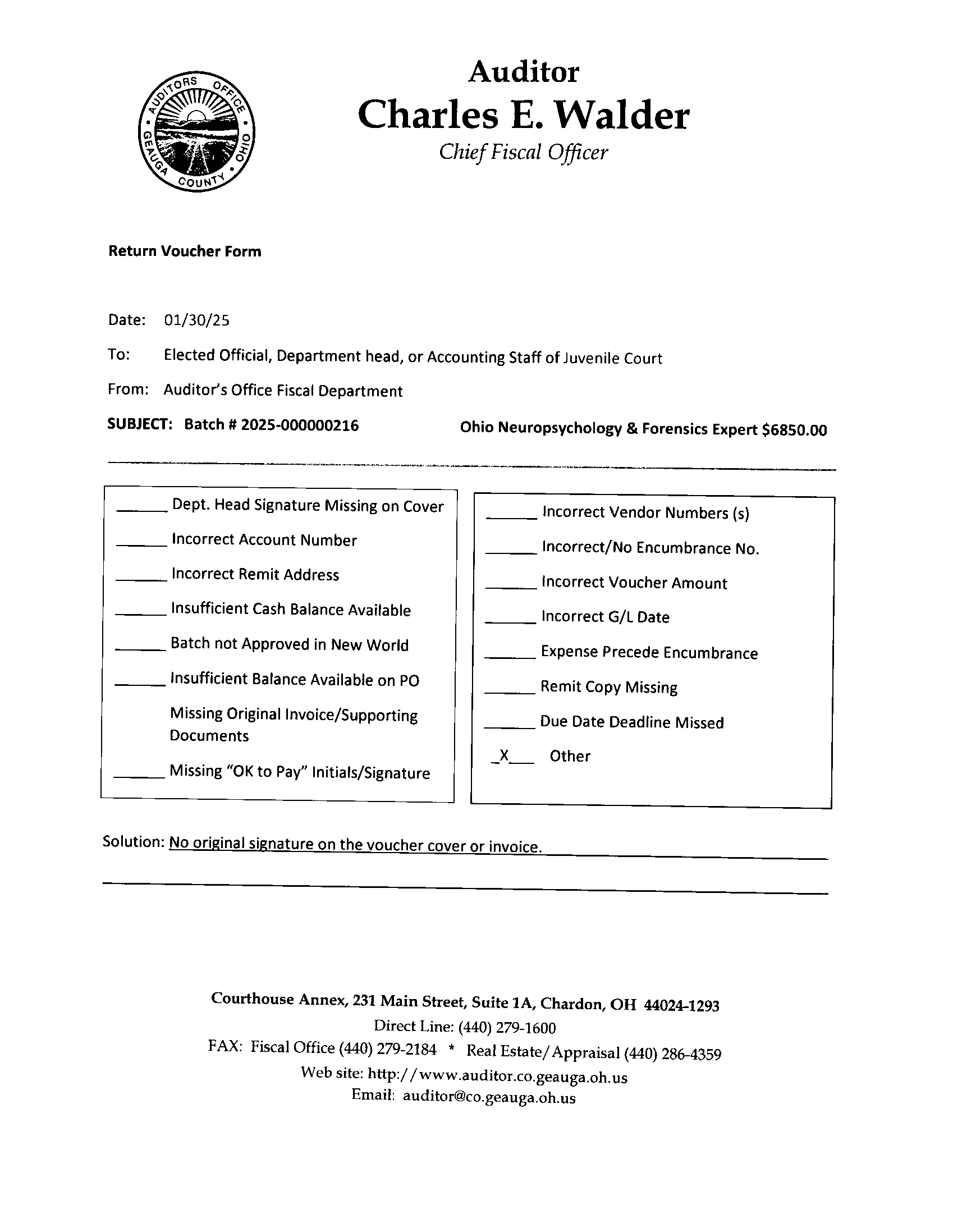 Return Voucher Form