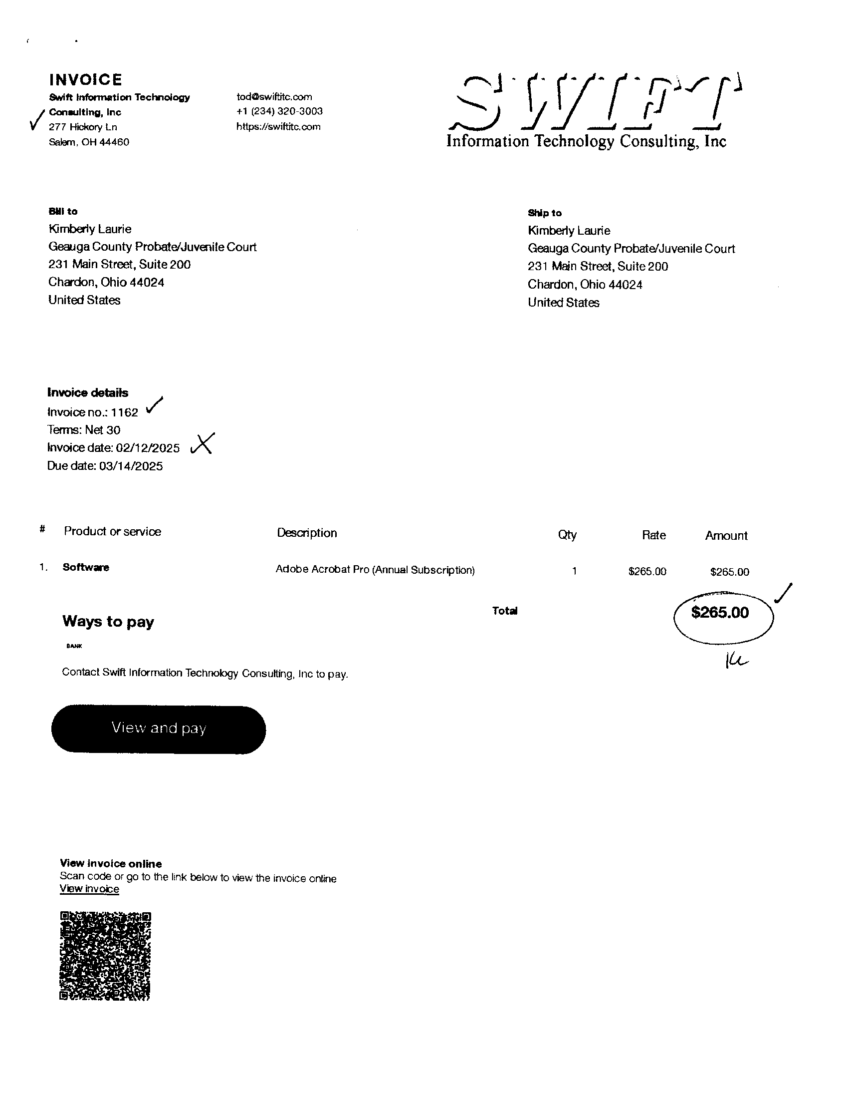 Invoice 1162