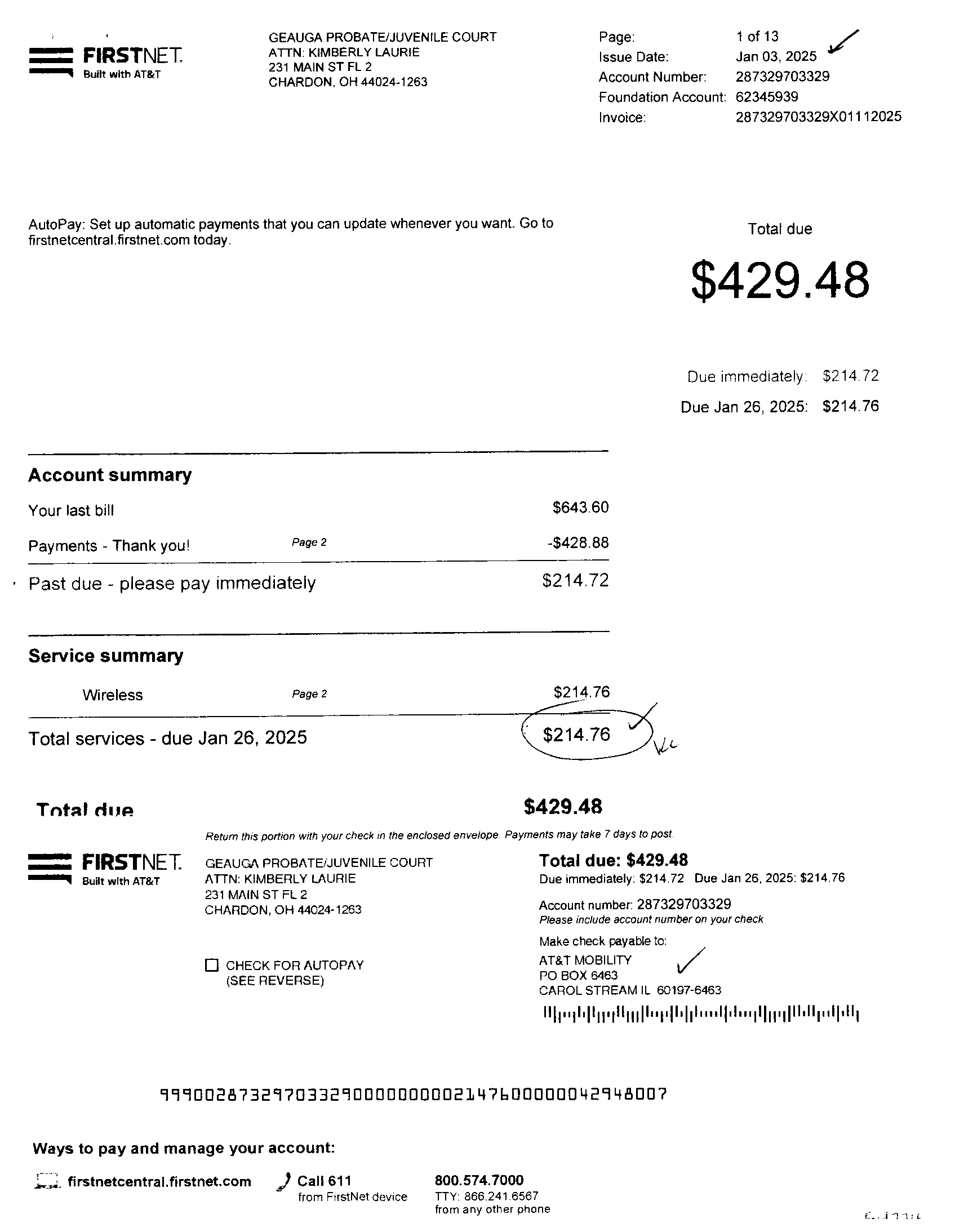 Invoice Page 1