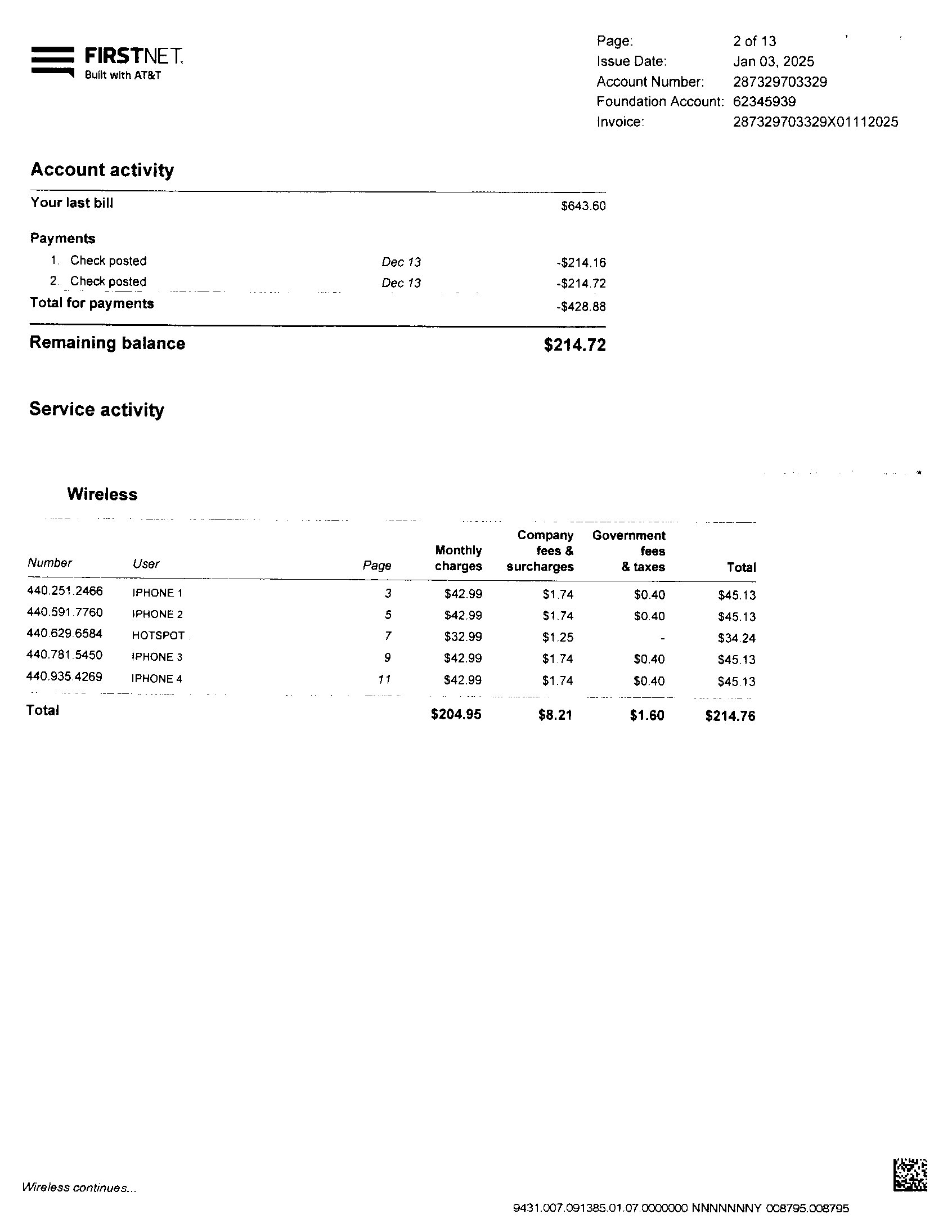 Invoice Page 2