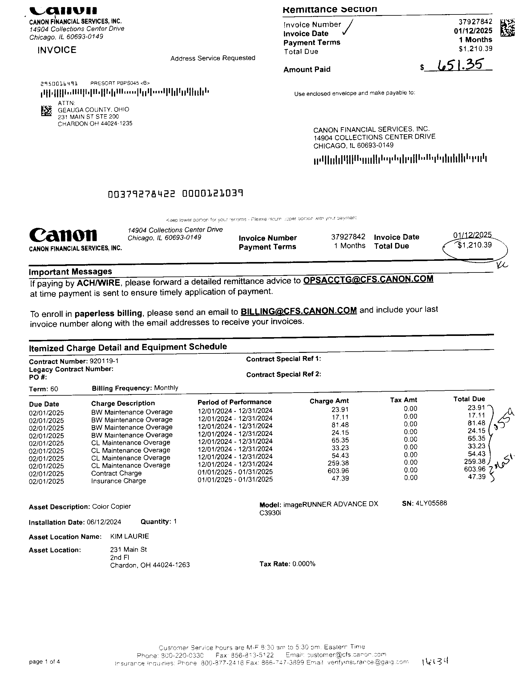 Invoice Page 1
