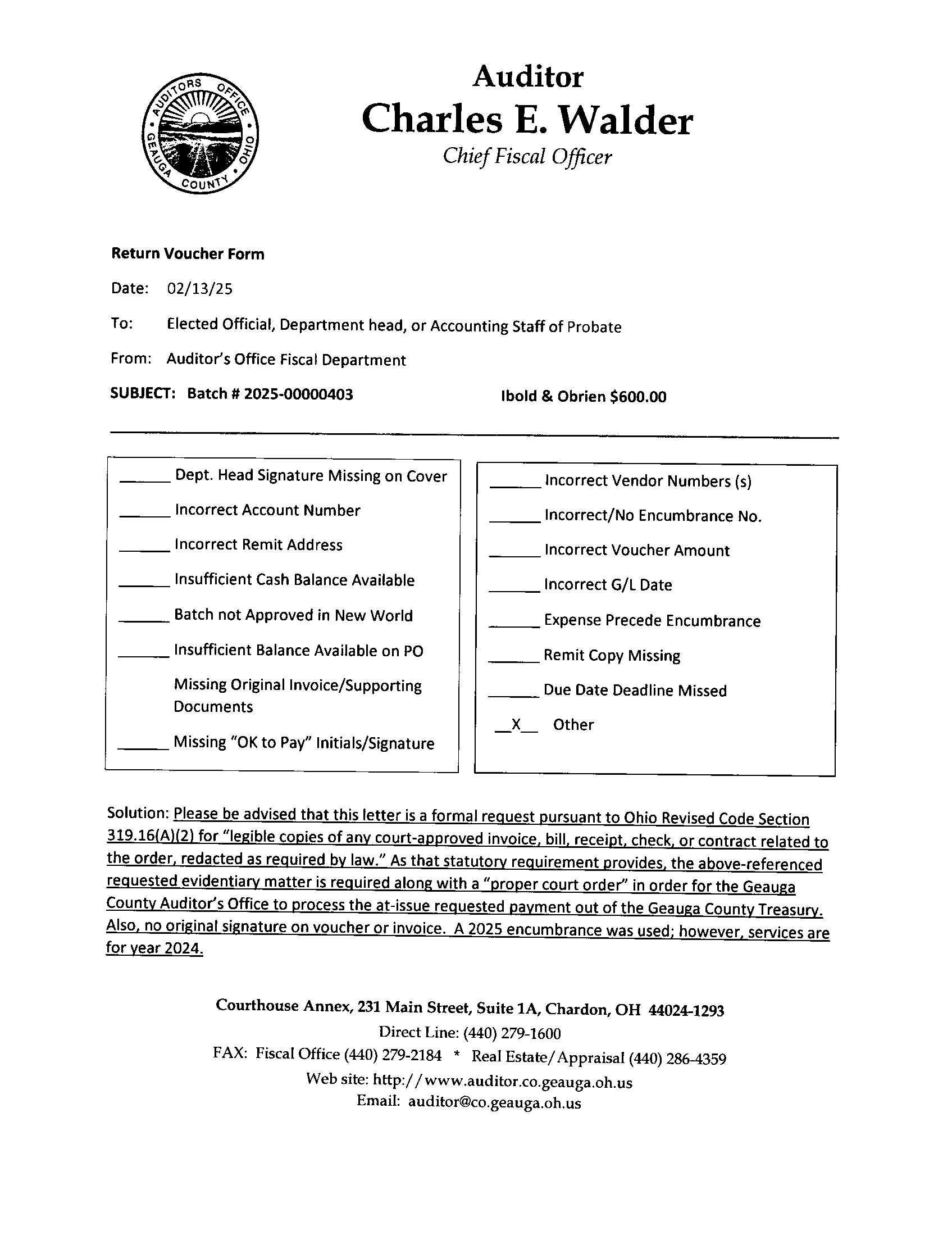 Return Voucher Form
