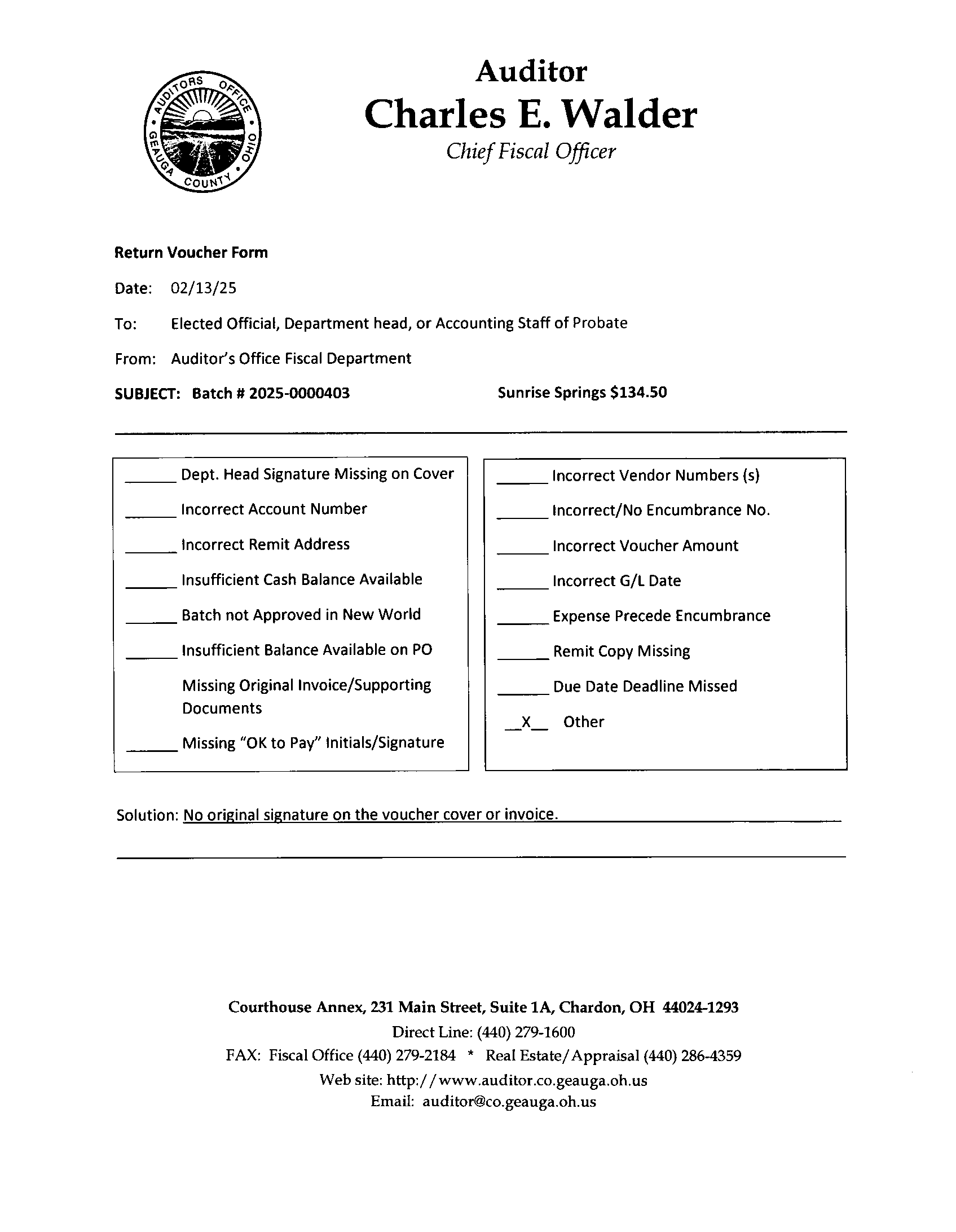 Return Voucher Form