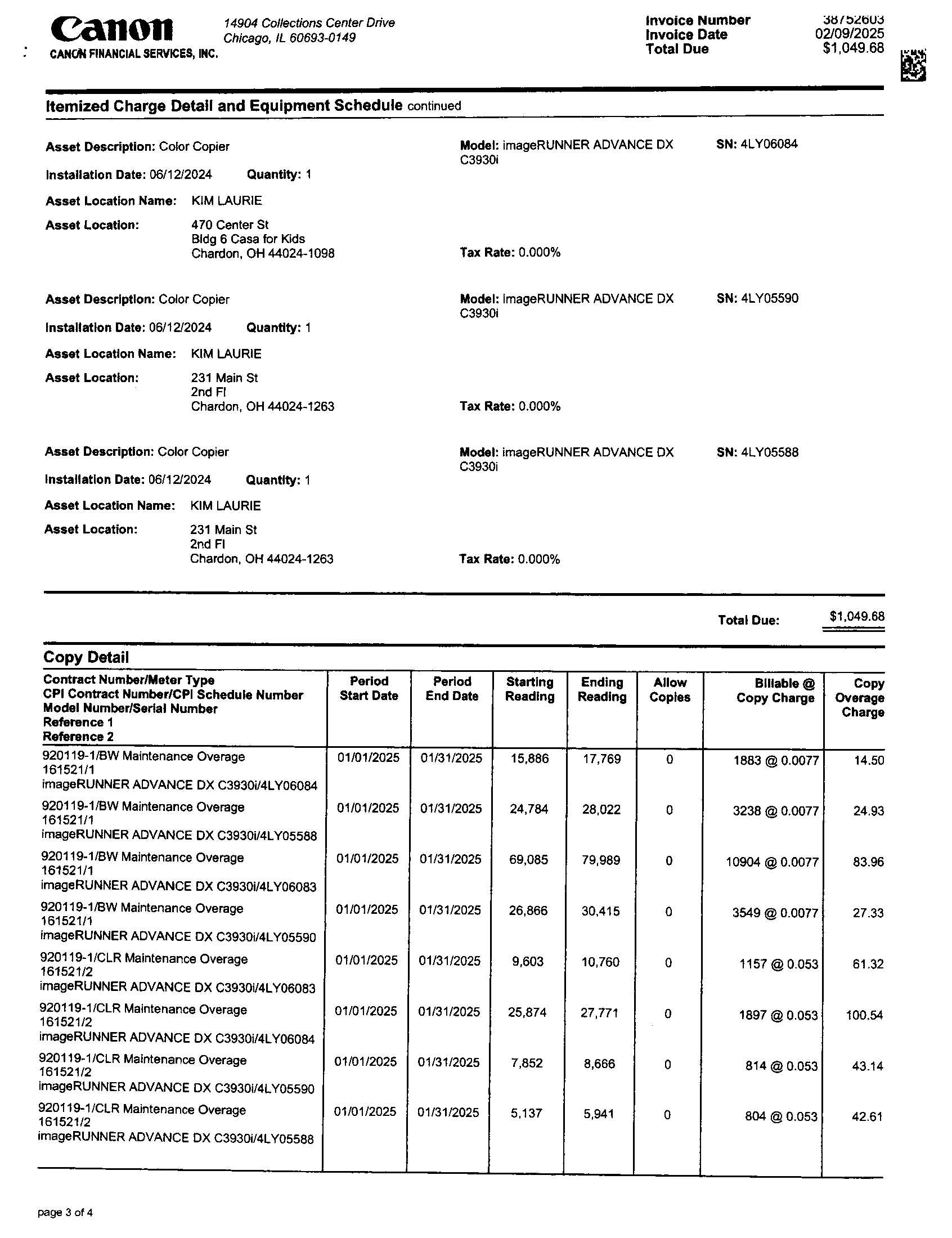 Invoice Page 3