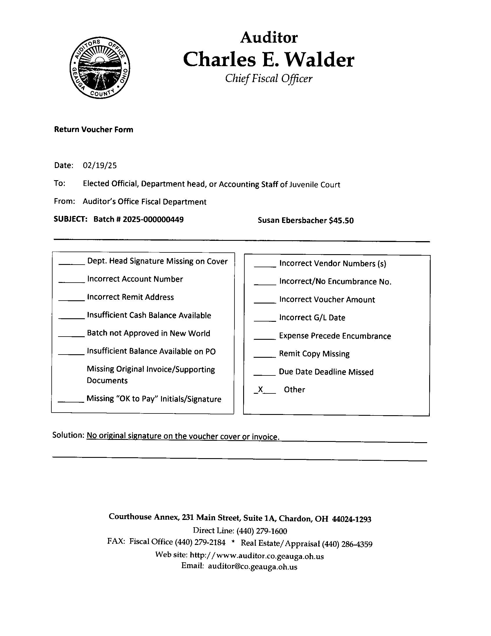 Return Voucher Form