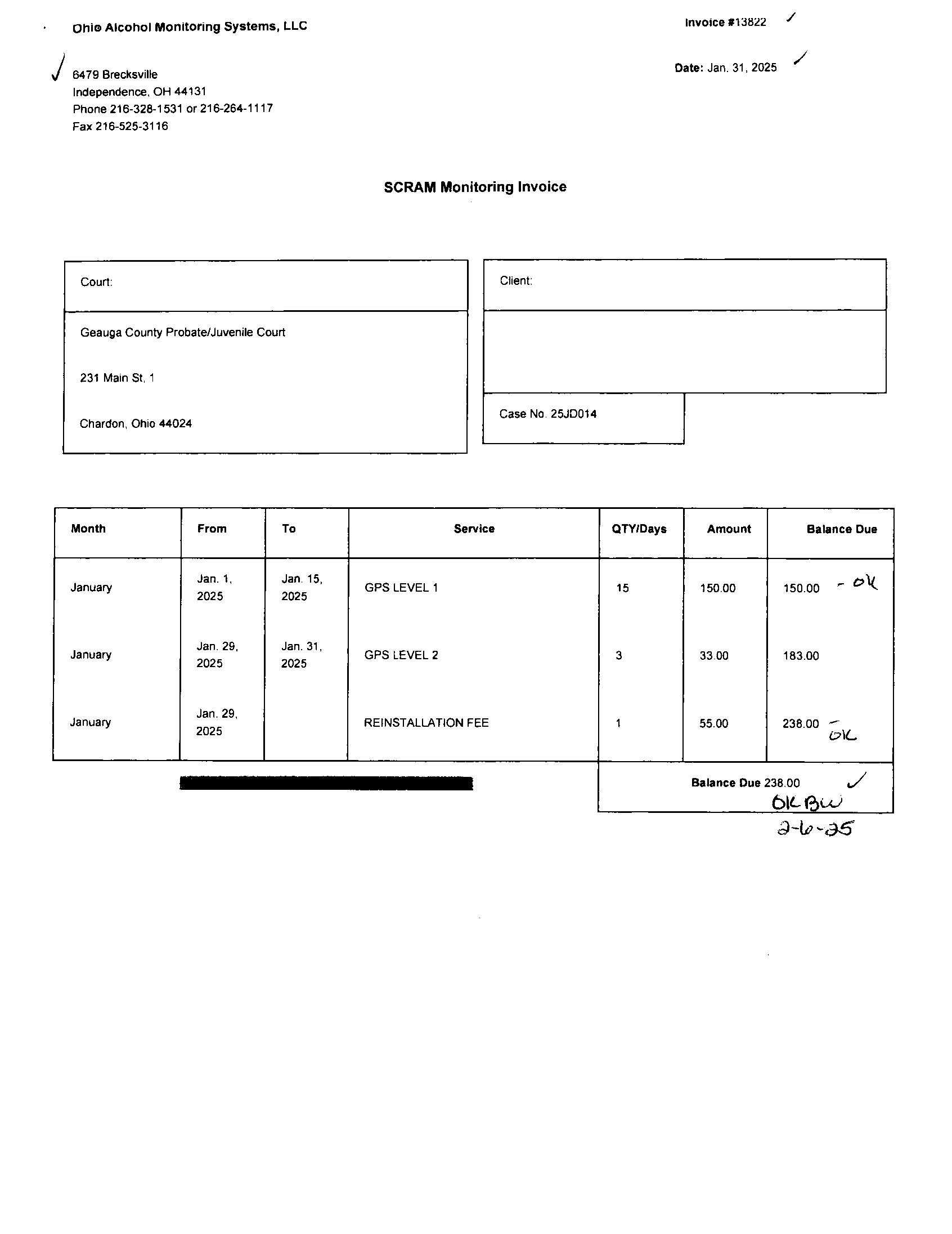 Invoice #13822