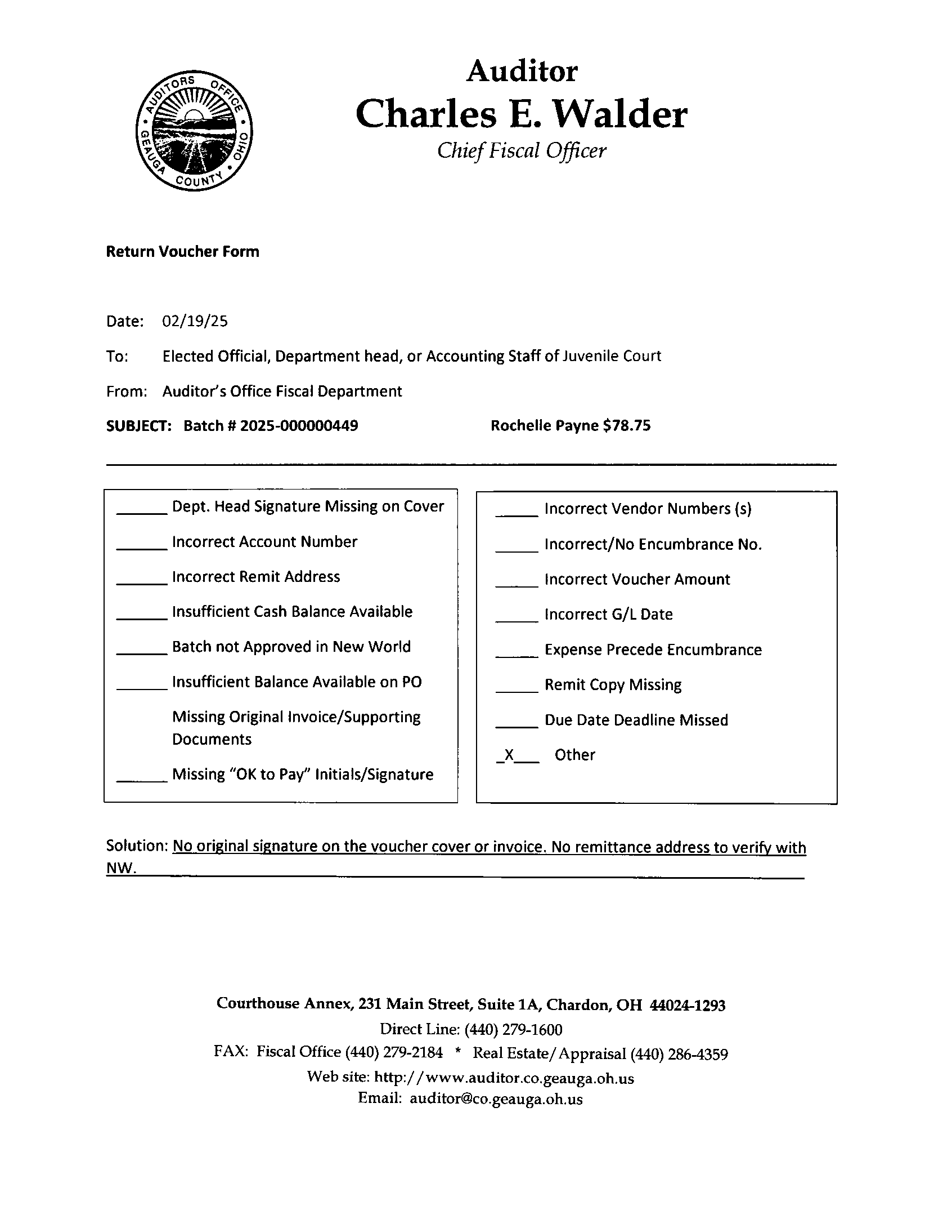 Return Voucher Form