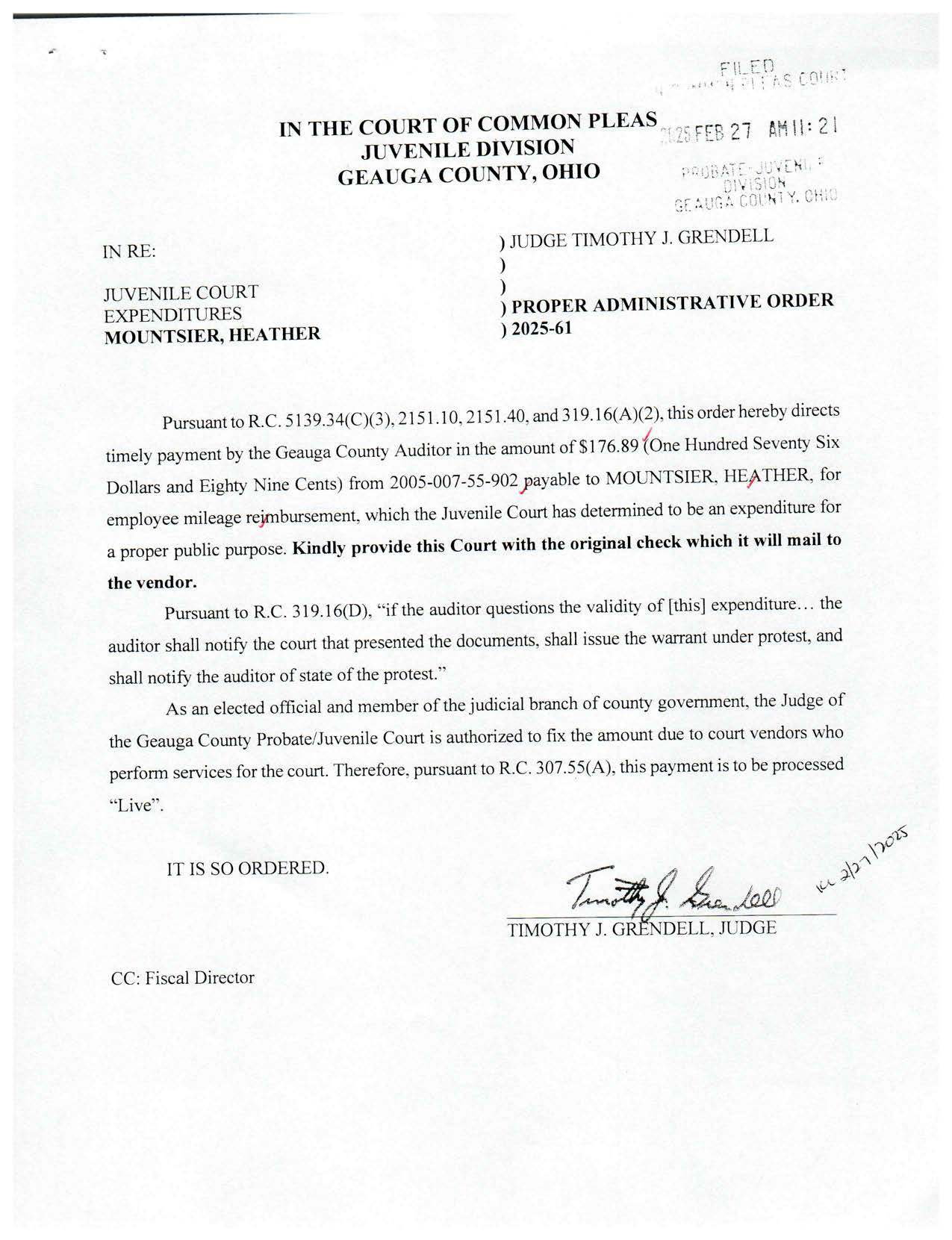 Proper Administrative Order