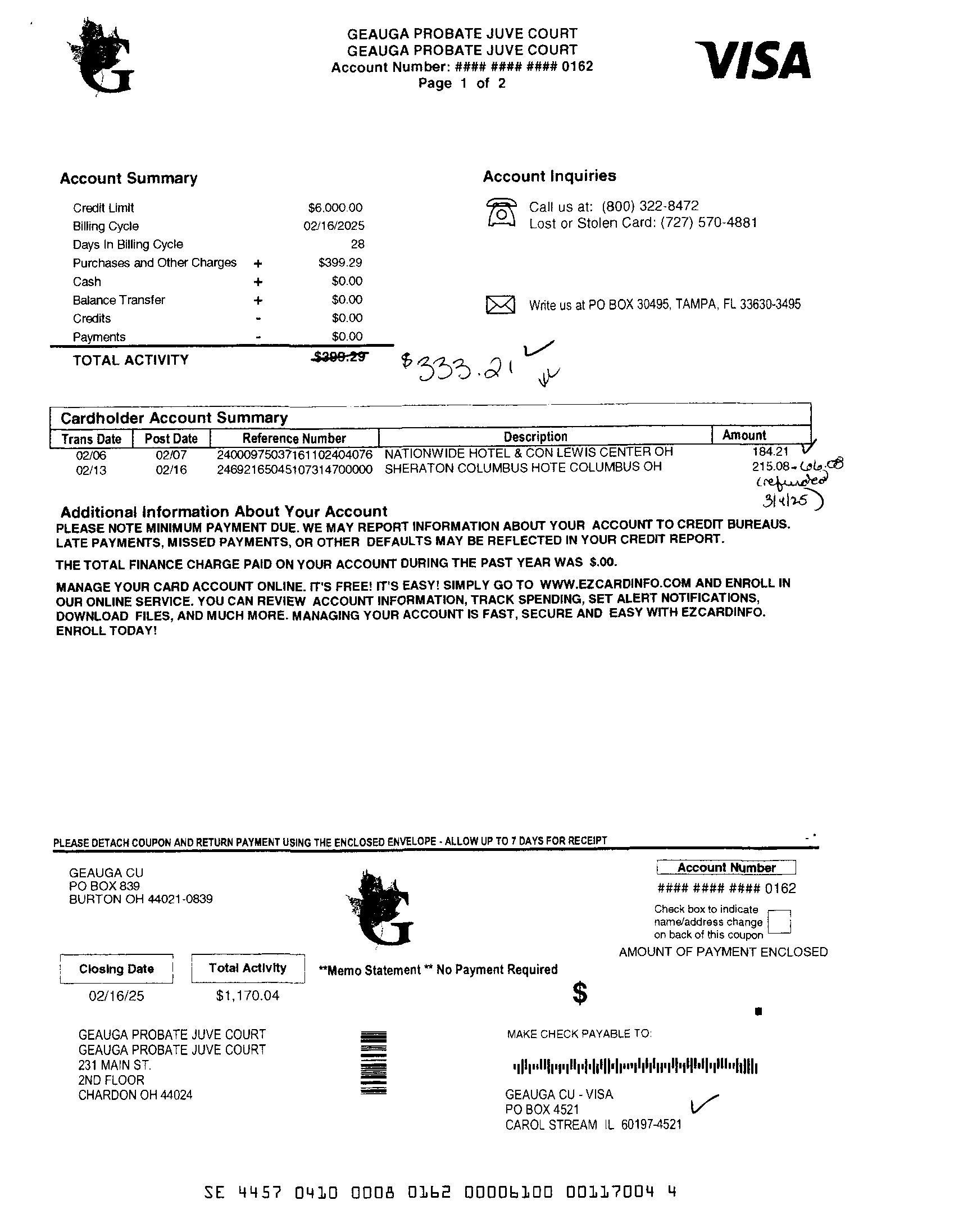 Visa Bill